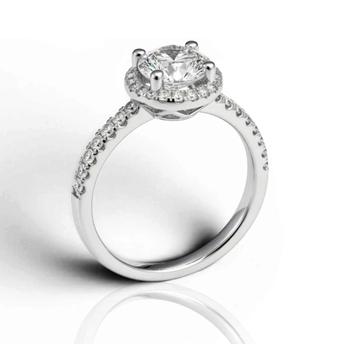 18K White Gold Vermeil, 18K White Gold Vermeil / 0.50 CARAT