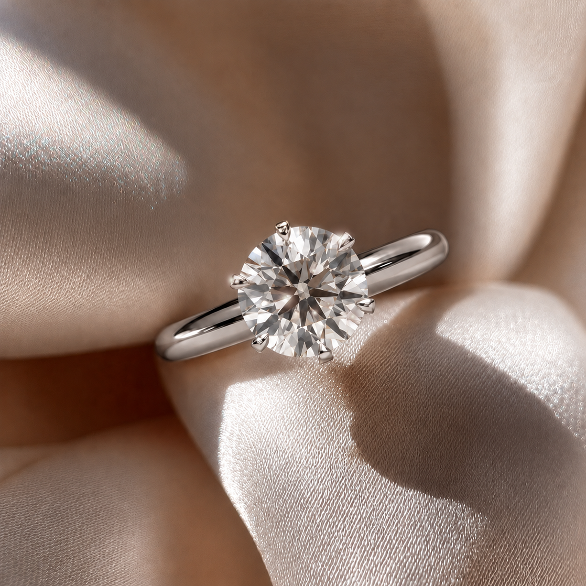 18K White Gold Vermeil / 2.00 CARAT