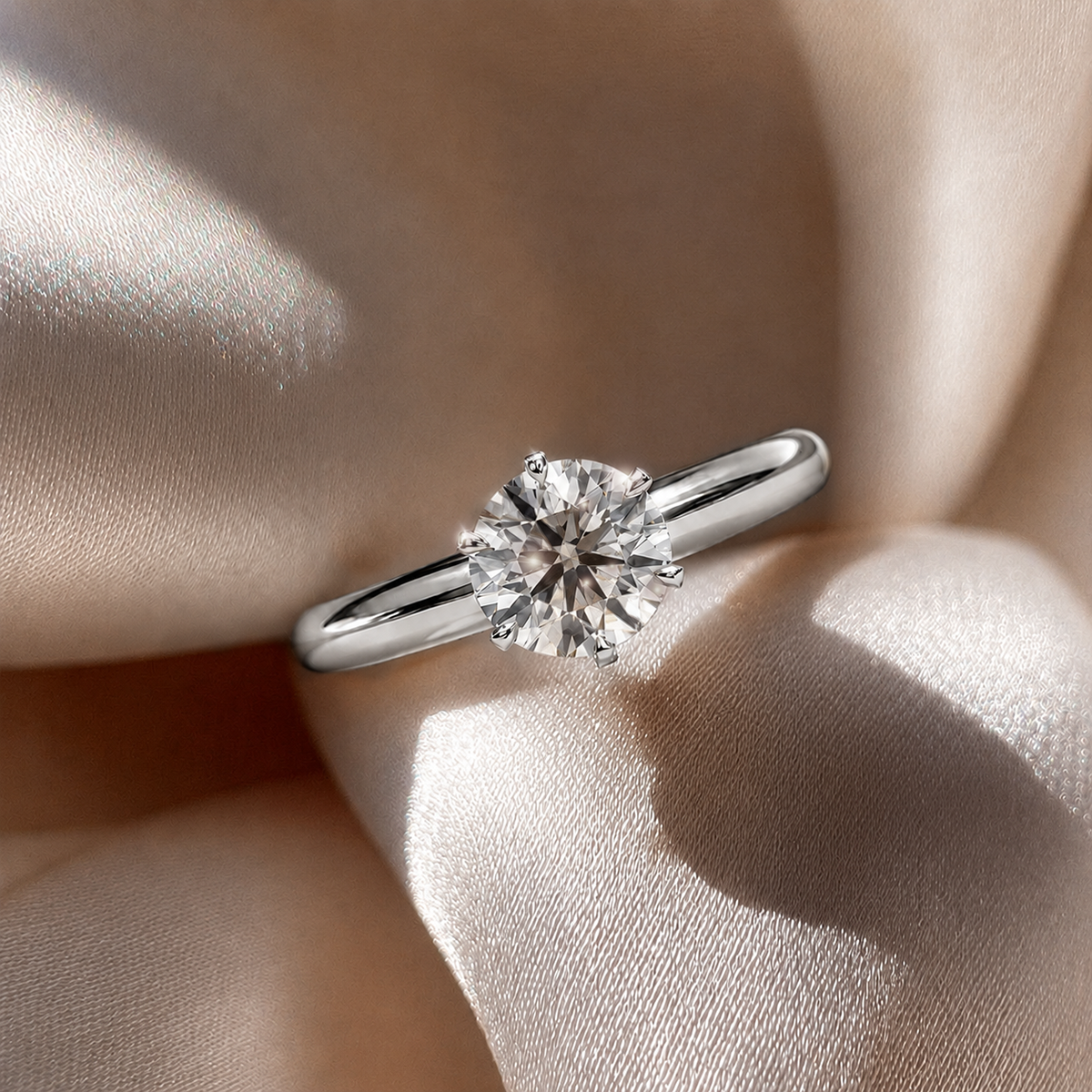 18K White Gold Vermeil / 1.00 CARAT