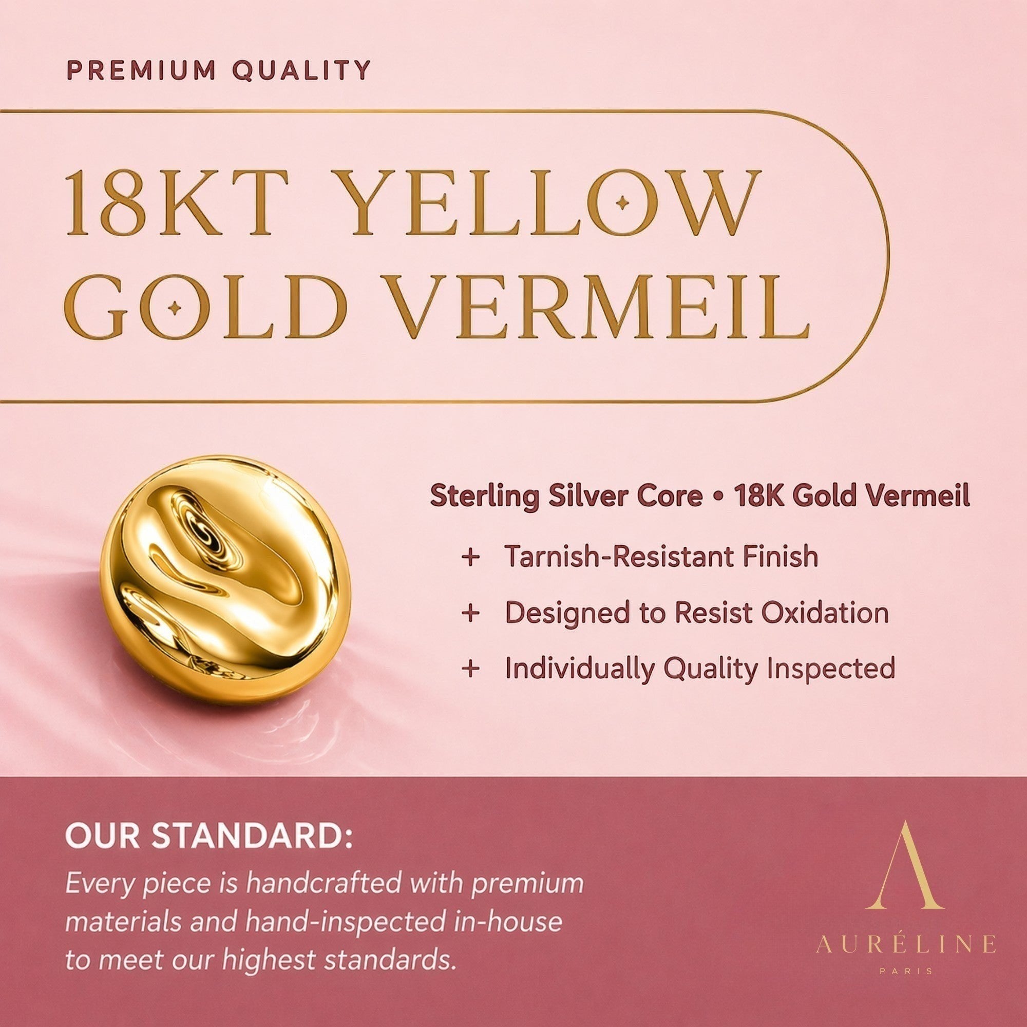 18K Yellow Gold Vermeil