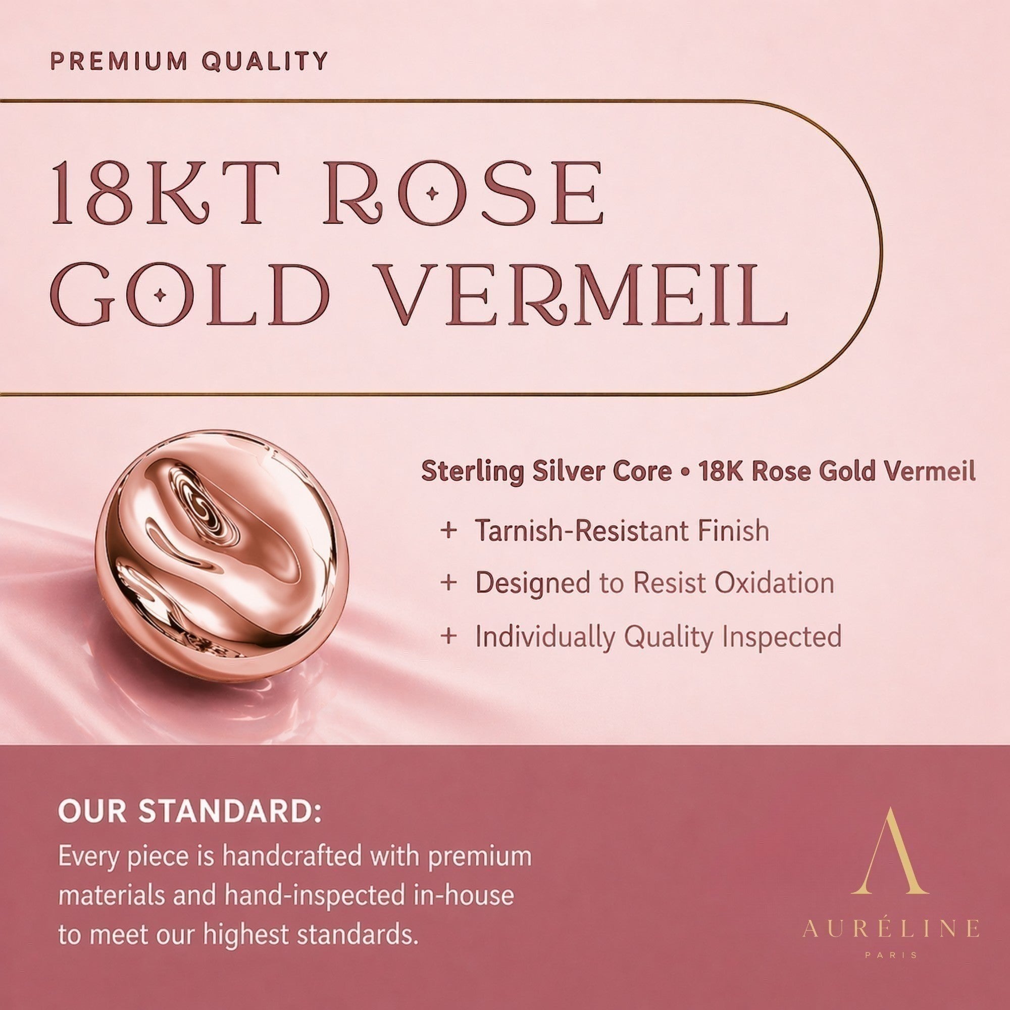 18K Rose Gold Vermeil