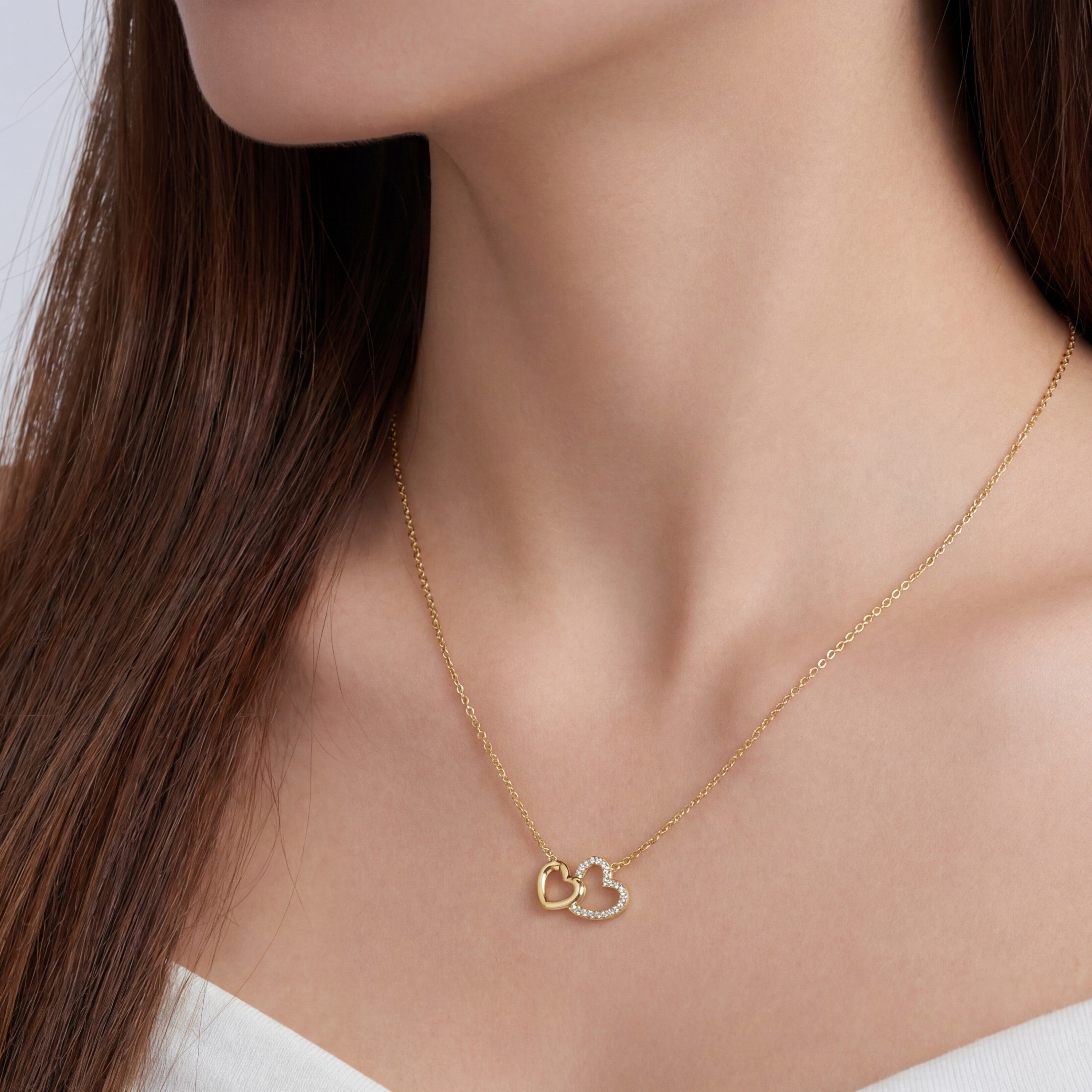 Double Cœur Lumière Necklace