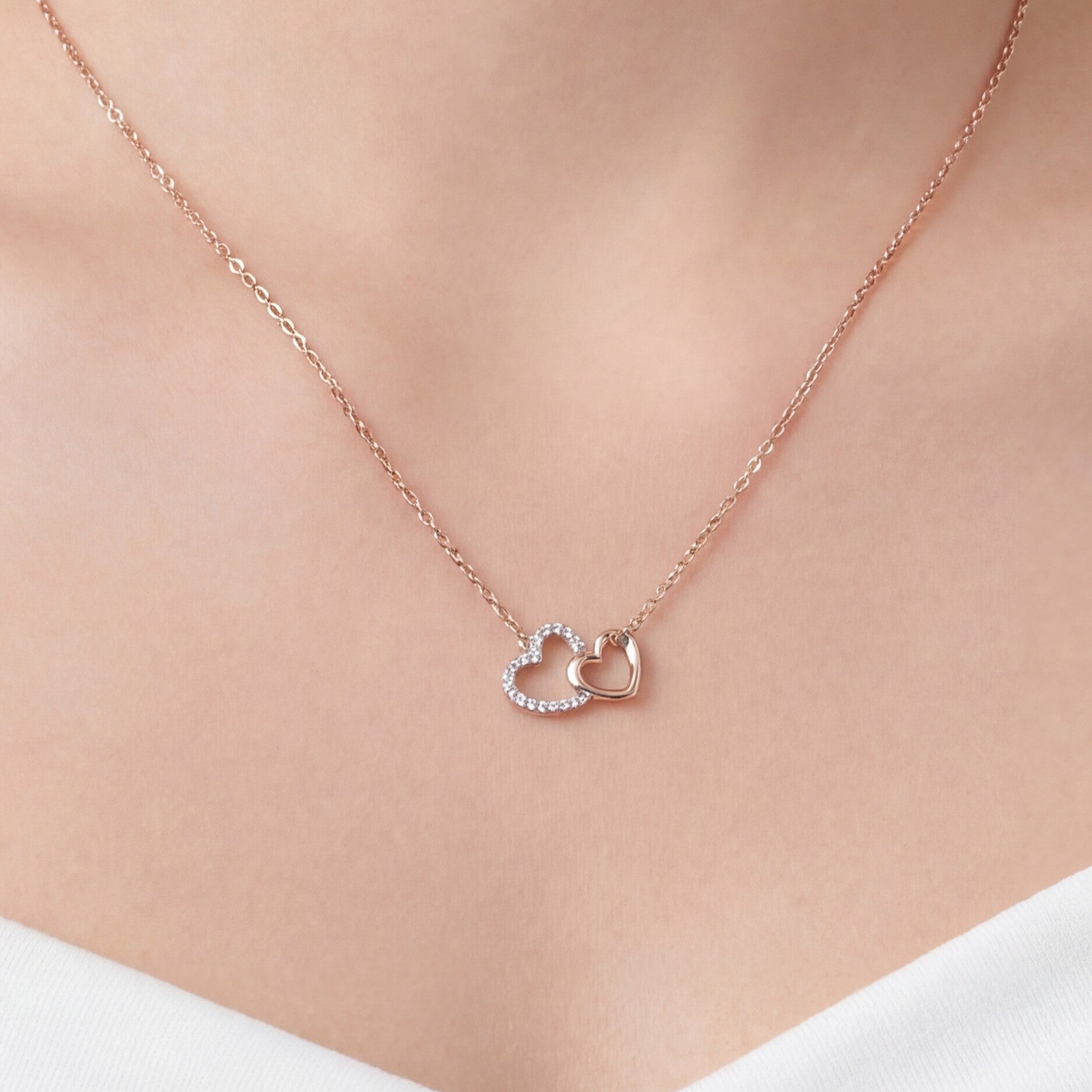 Double Cœur Lumière Necklace