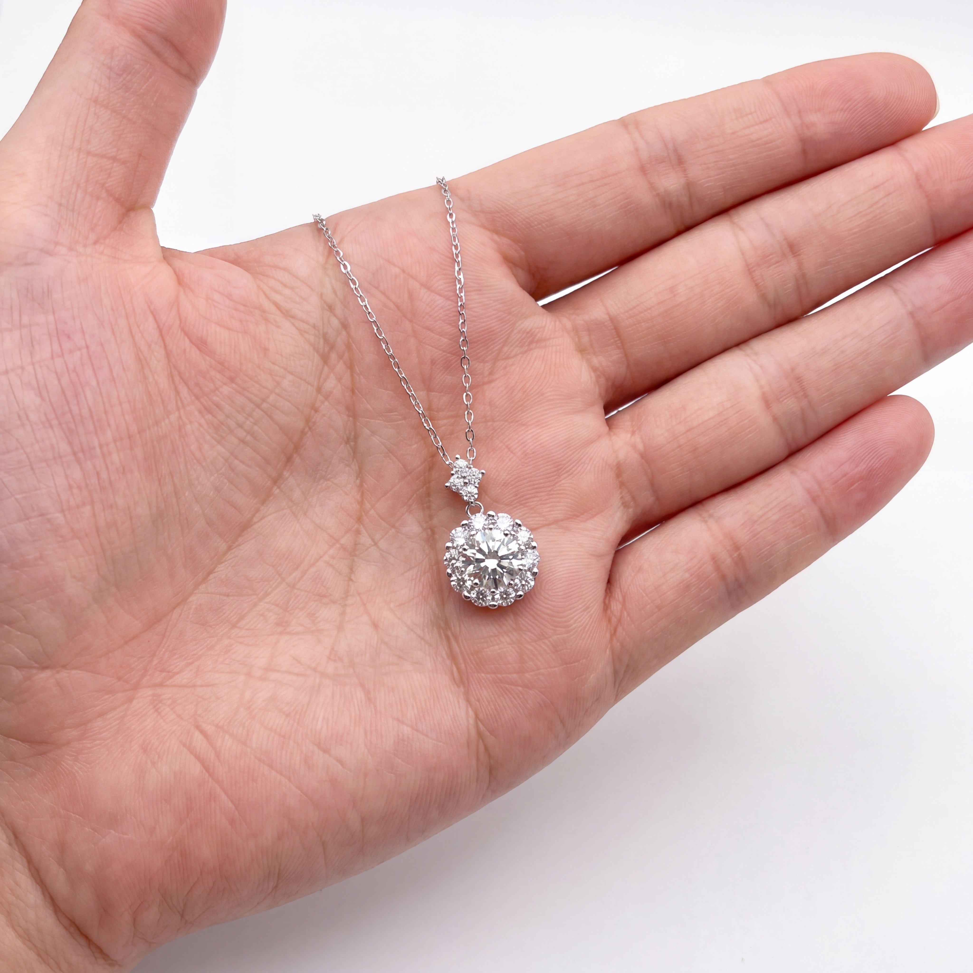 Aurielle Halo Drop Necklace