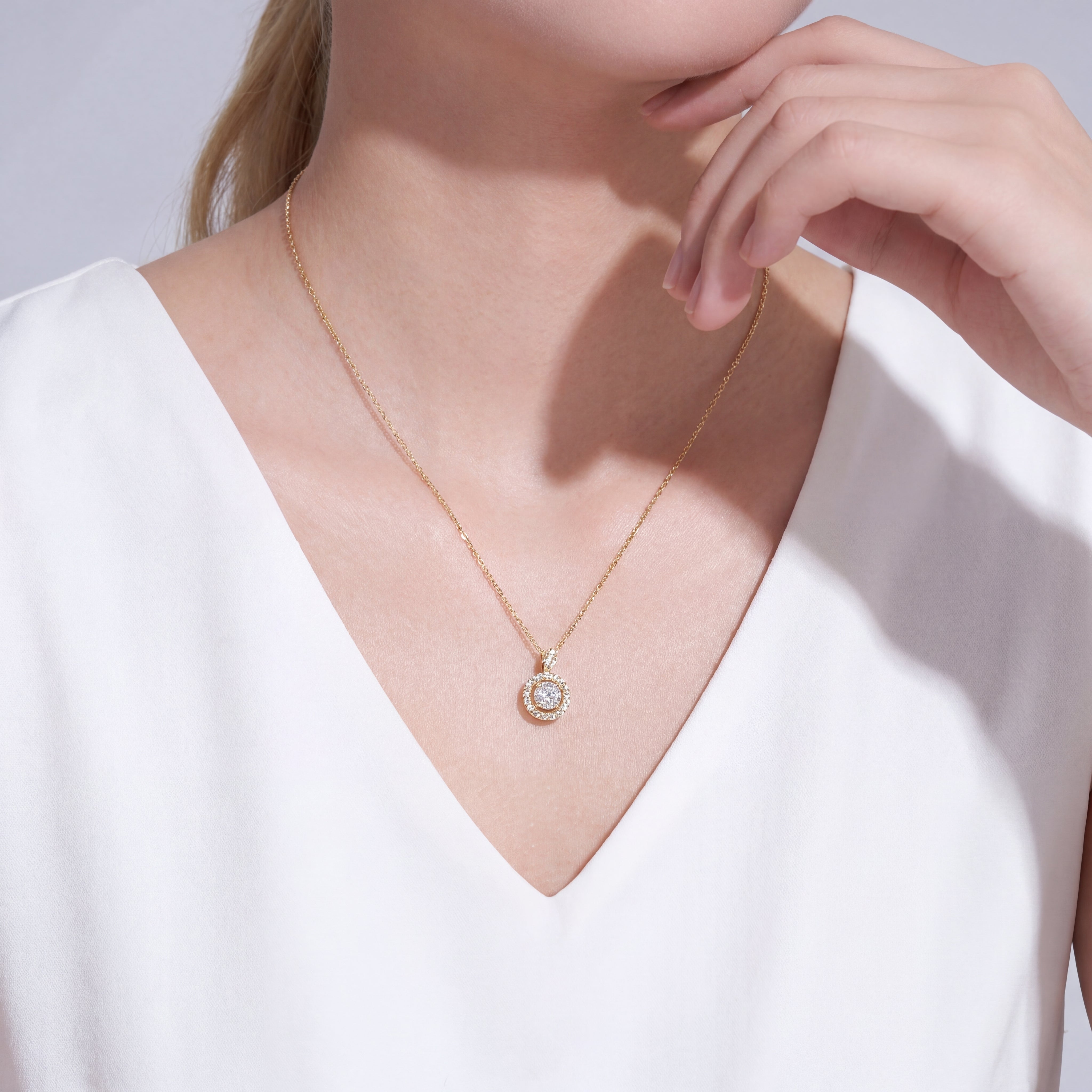 Aurielle Halo Drop Necklace