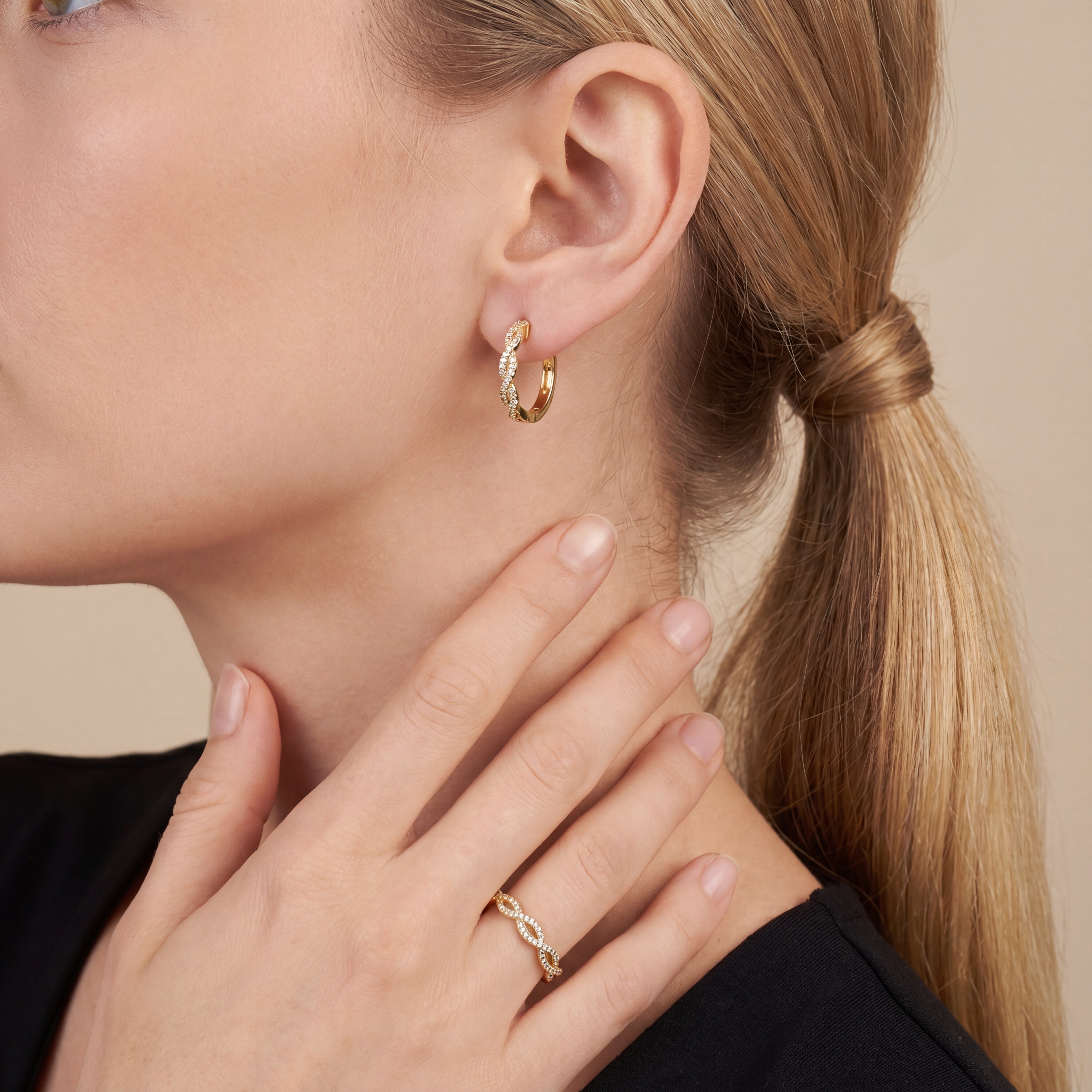 Seraphine Twist Huggie Earrings
