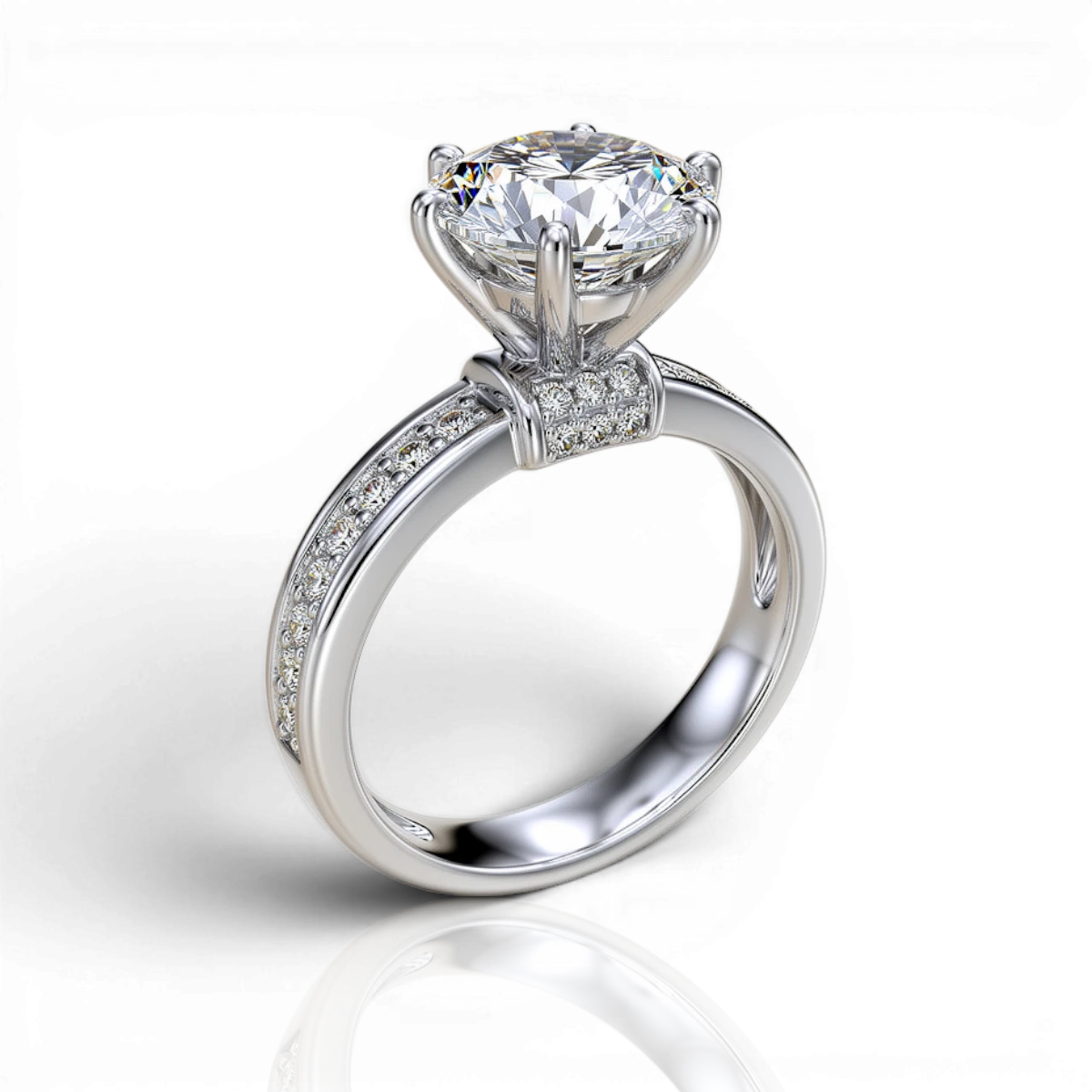 18K White Gold Vermeil / 2.00 CARAT