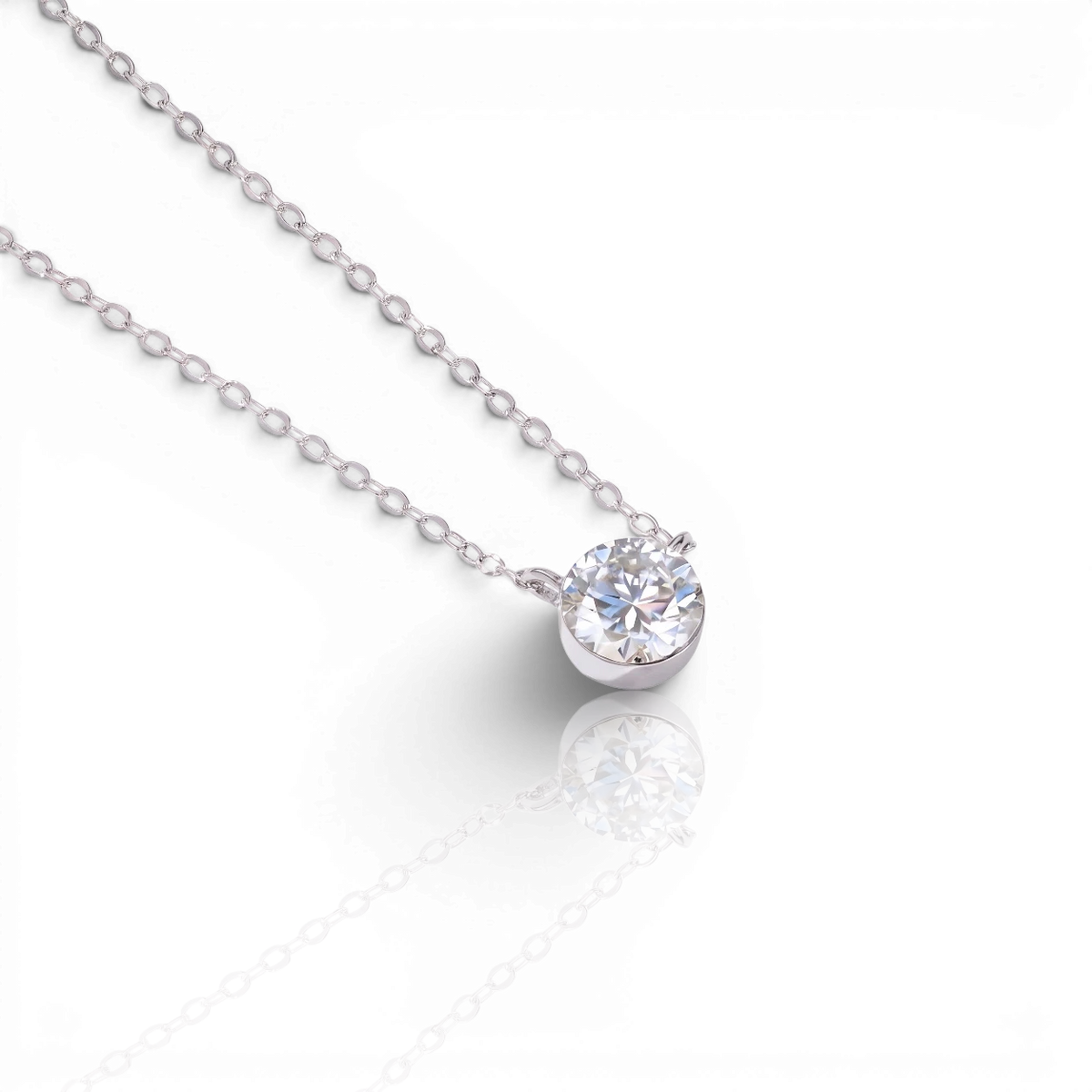 18K White Gold Vermeil / 0.50 CARAT