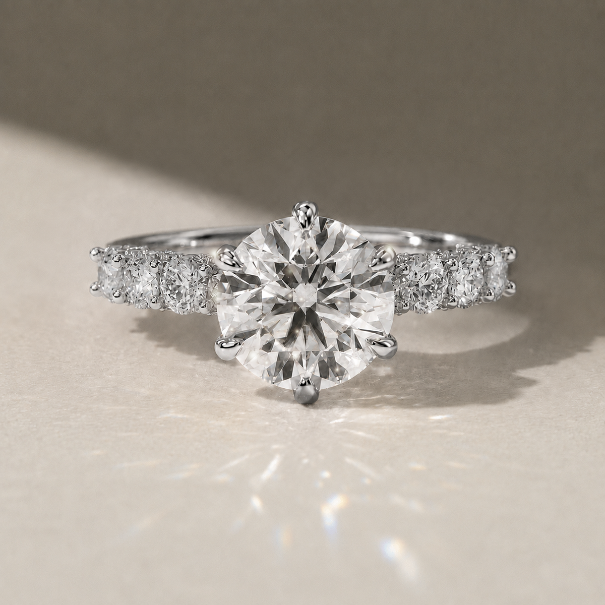 18K White Gold Vermeil / 2.00 CARAT