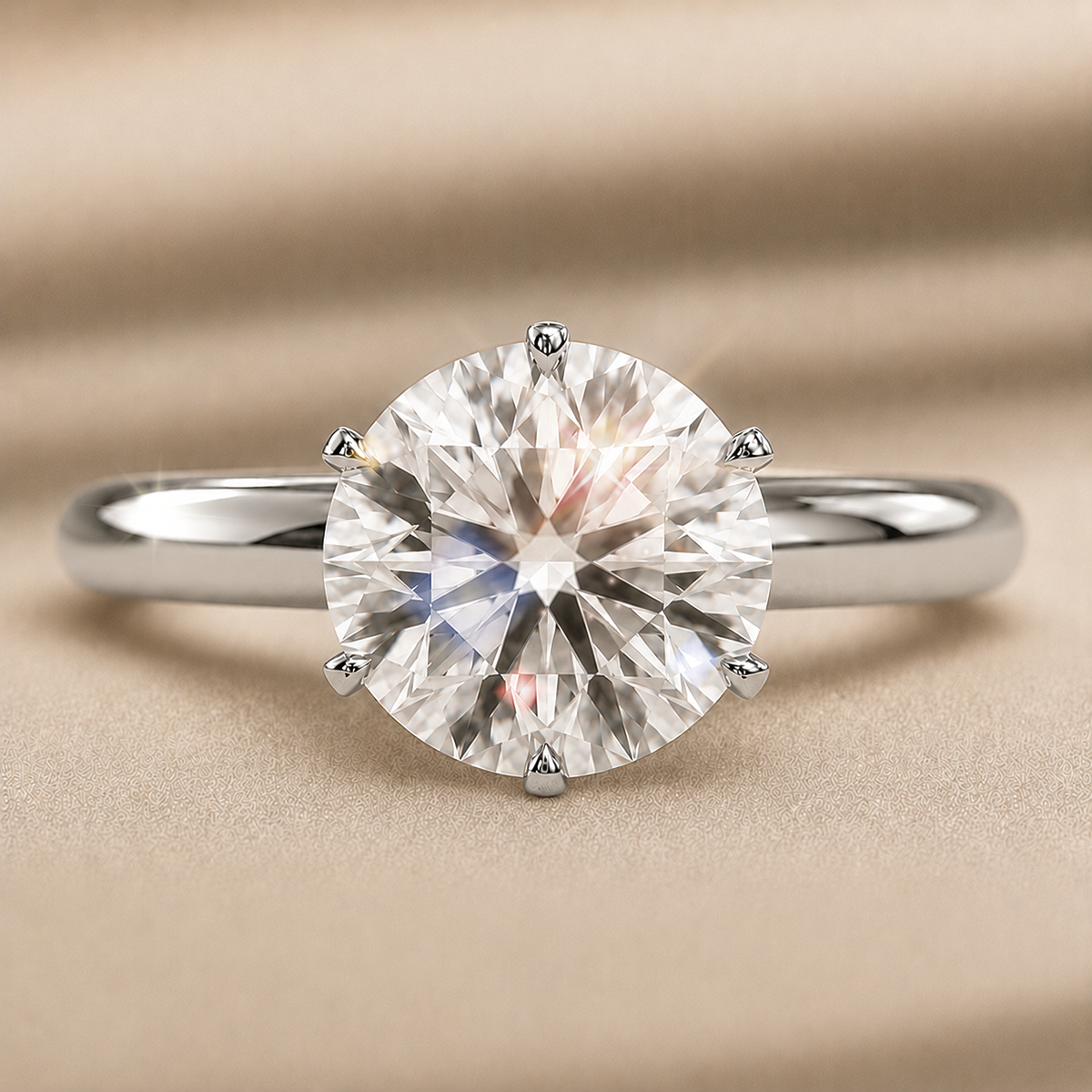 18K White Gold Vermeil / 3.00 CARAT