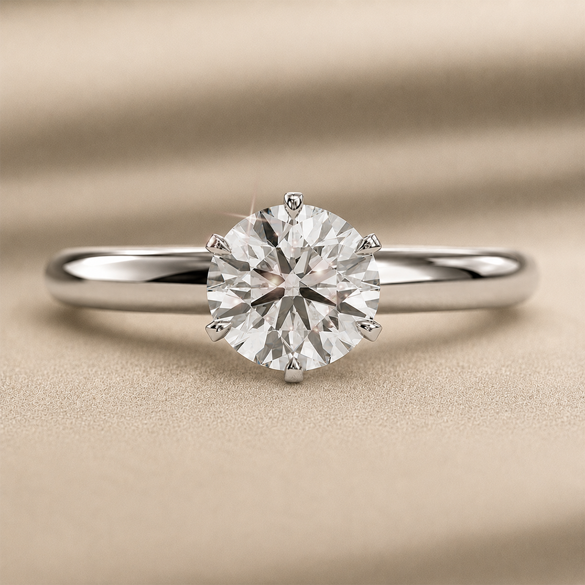 18K White Gold Vermeil / 1.00 CARAT