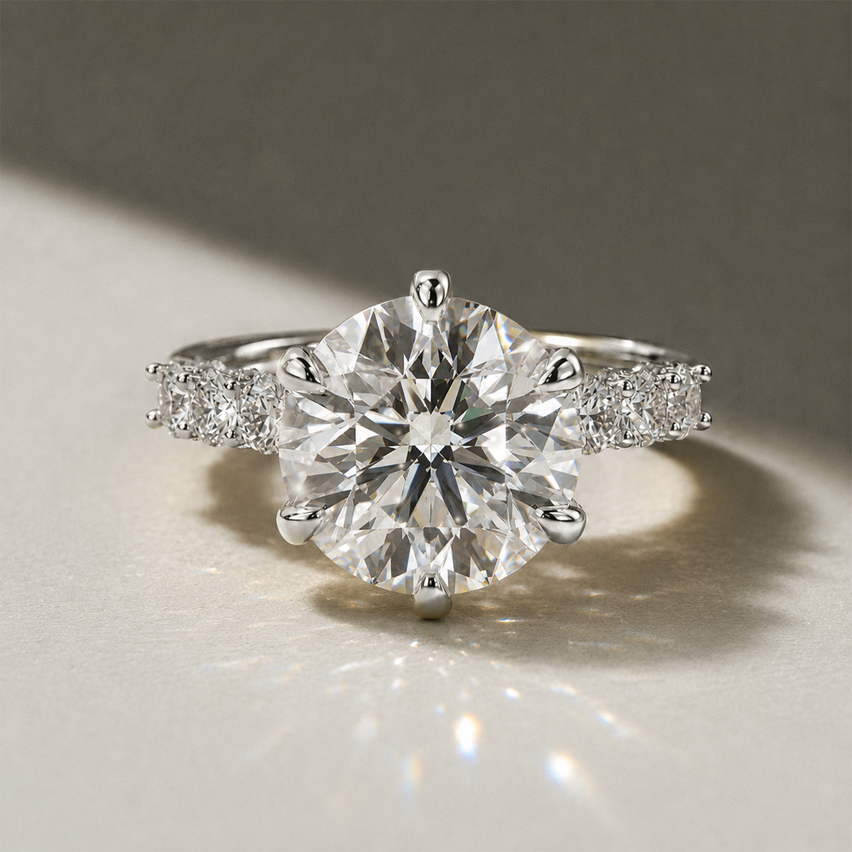 18K White Gold Vermeil / 5.00 CARAT