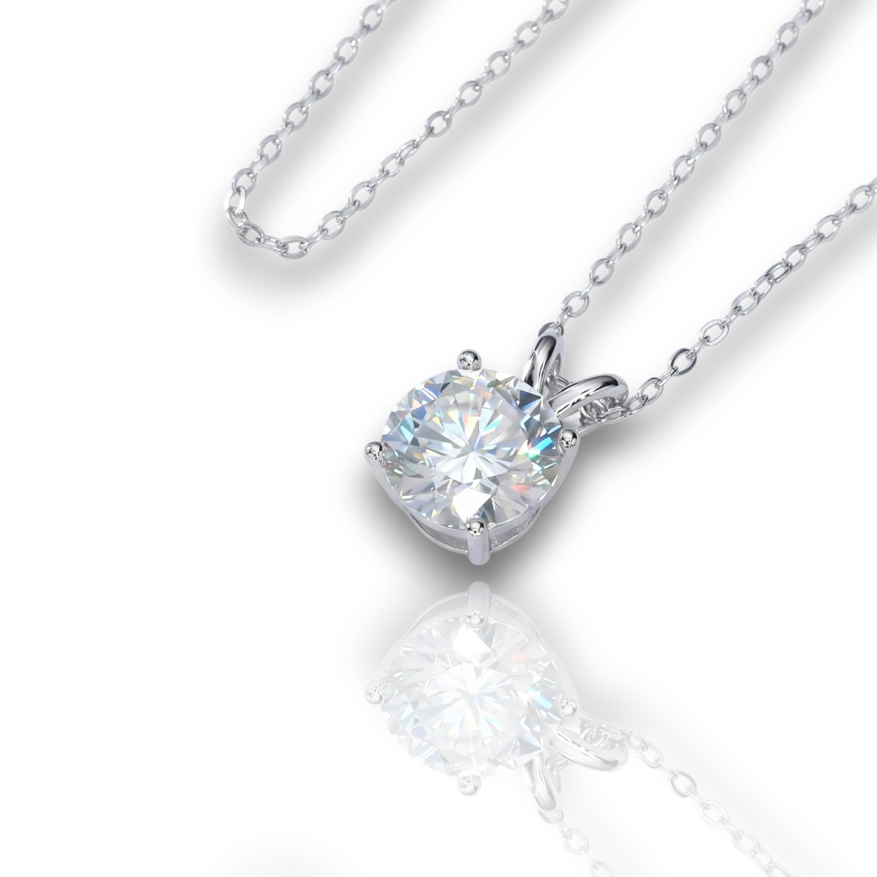 18K White Gold Vermeil / 3.00 CARAT