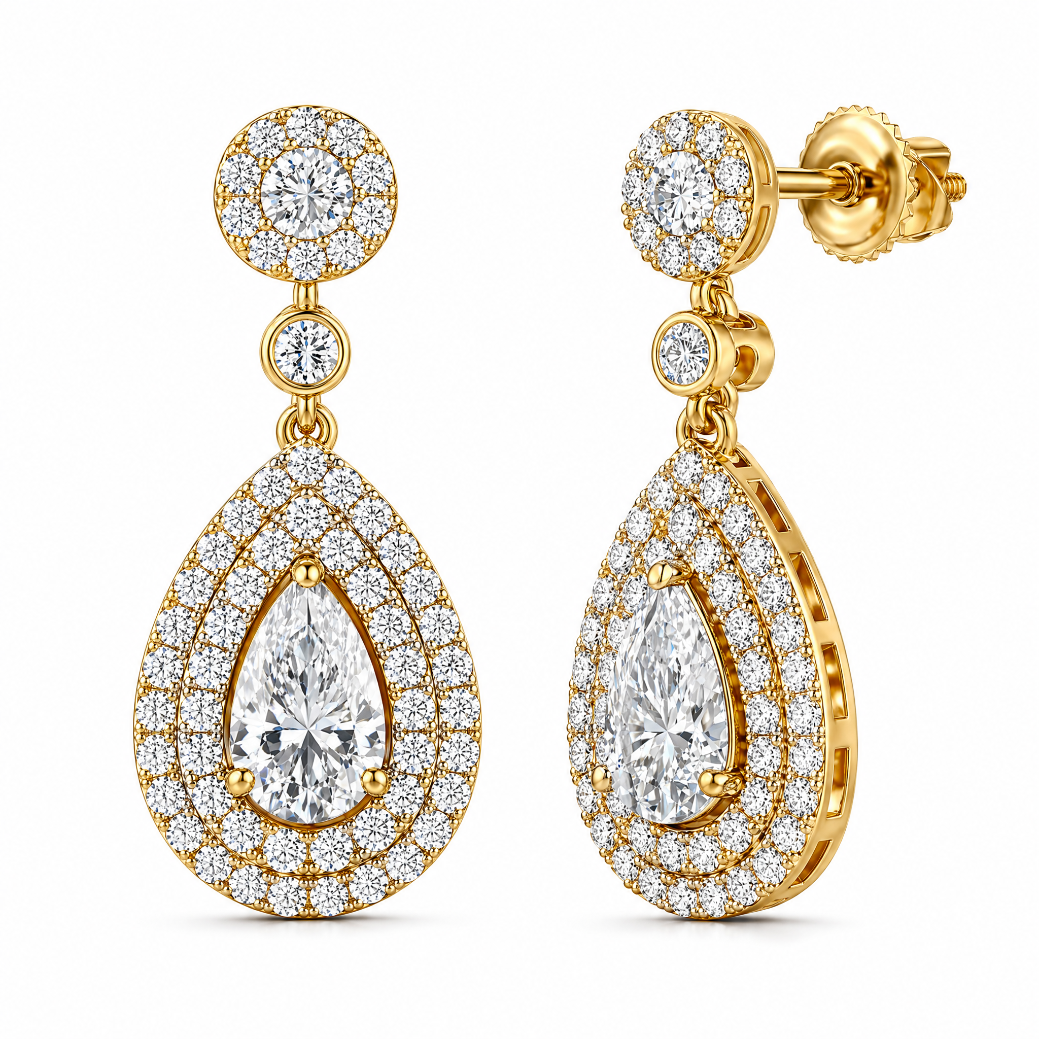 Éclat Teardrop Halo Earrings