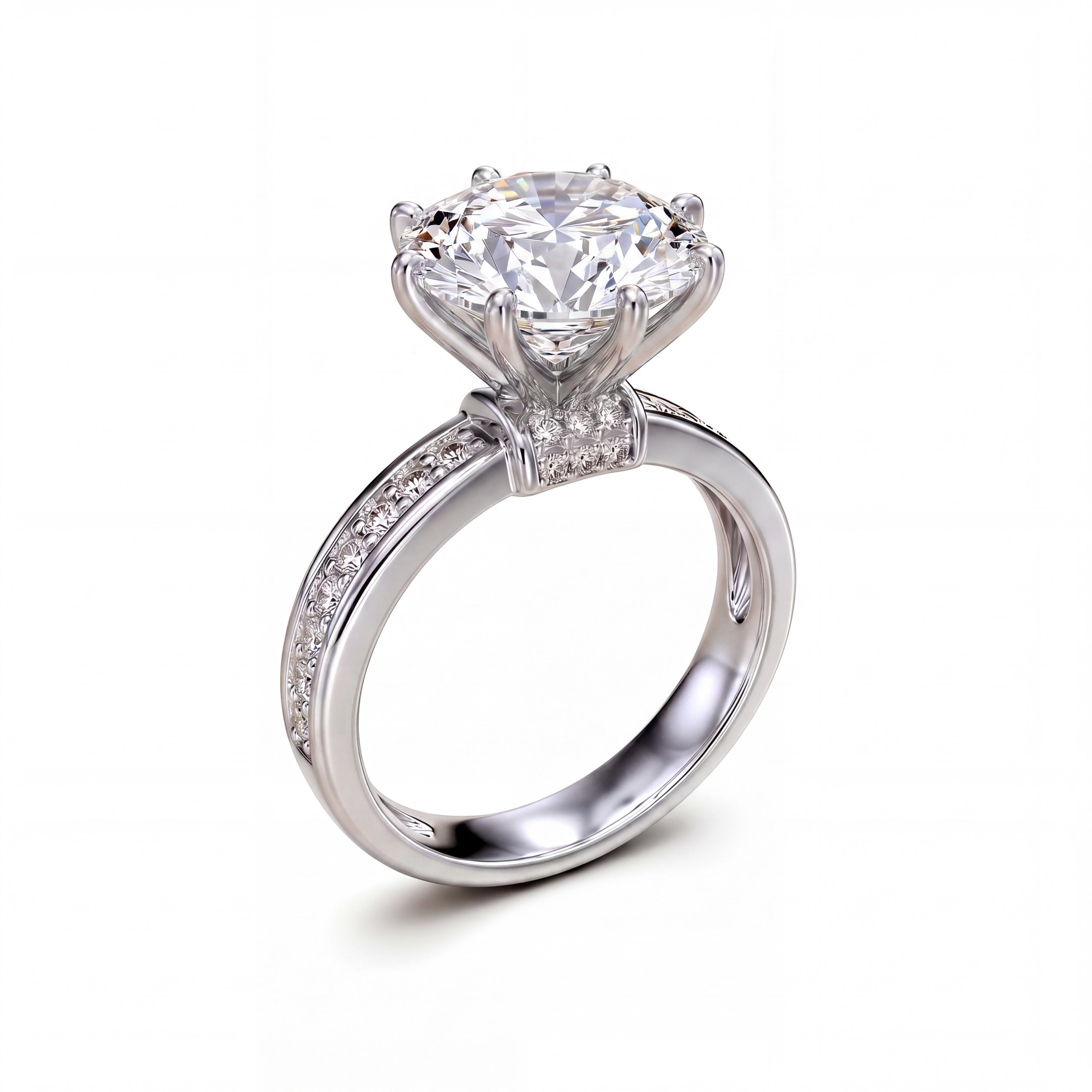 18K White Gold Vermeil / 5.00 CARAT