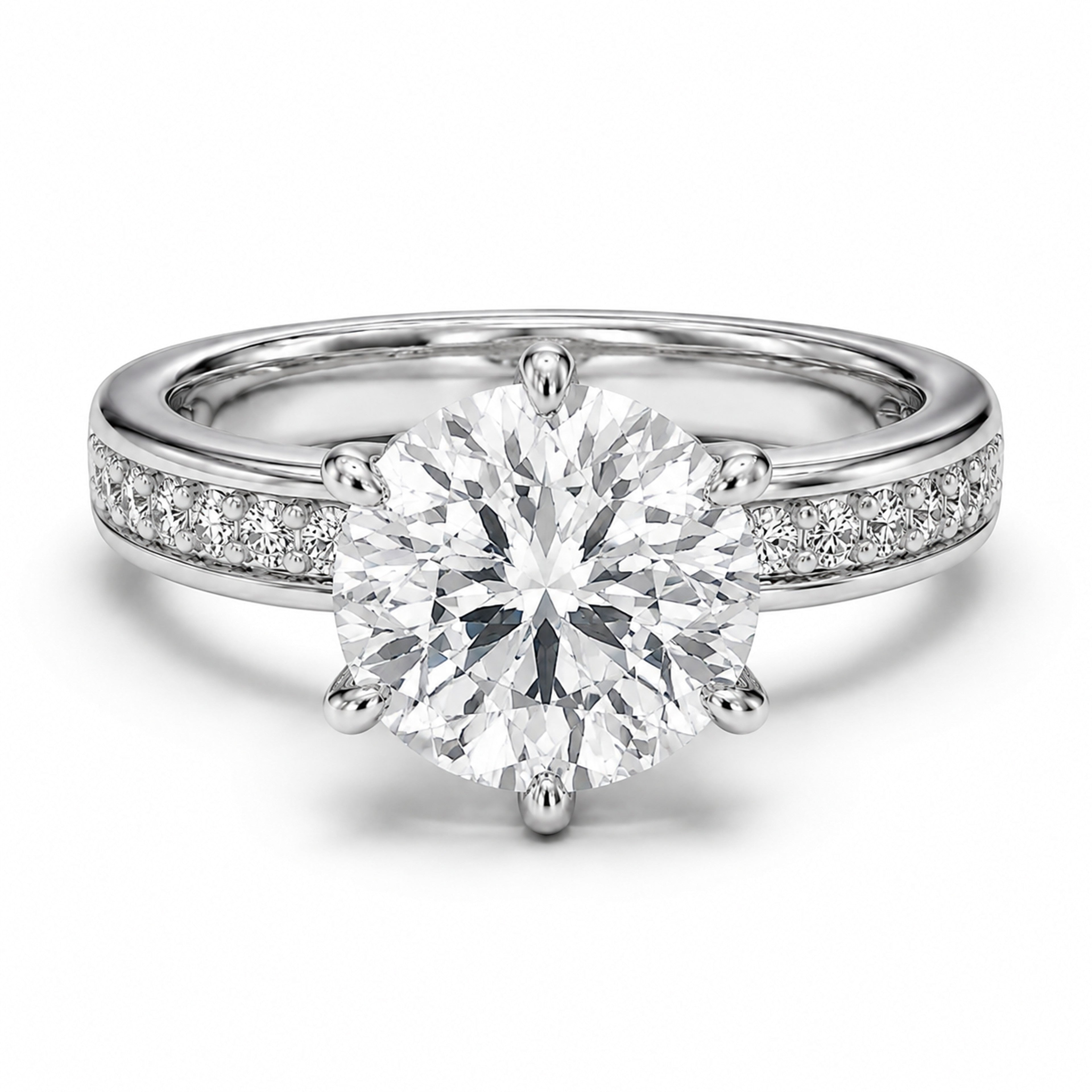 18K White Gold Vermeil / 5.00 CARAT