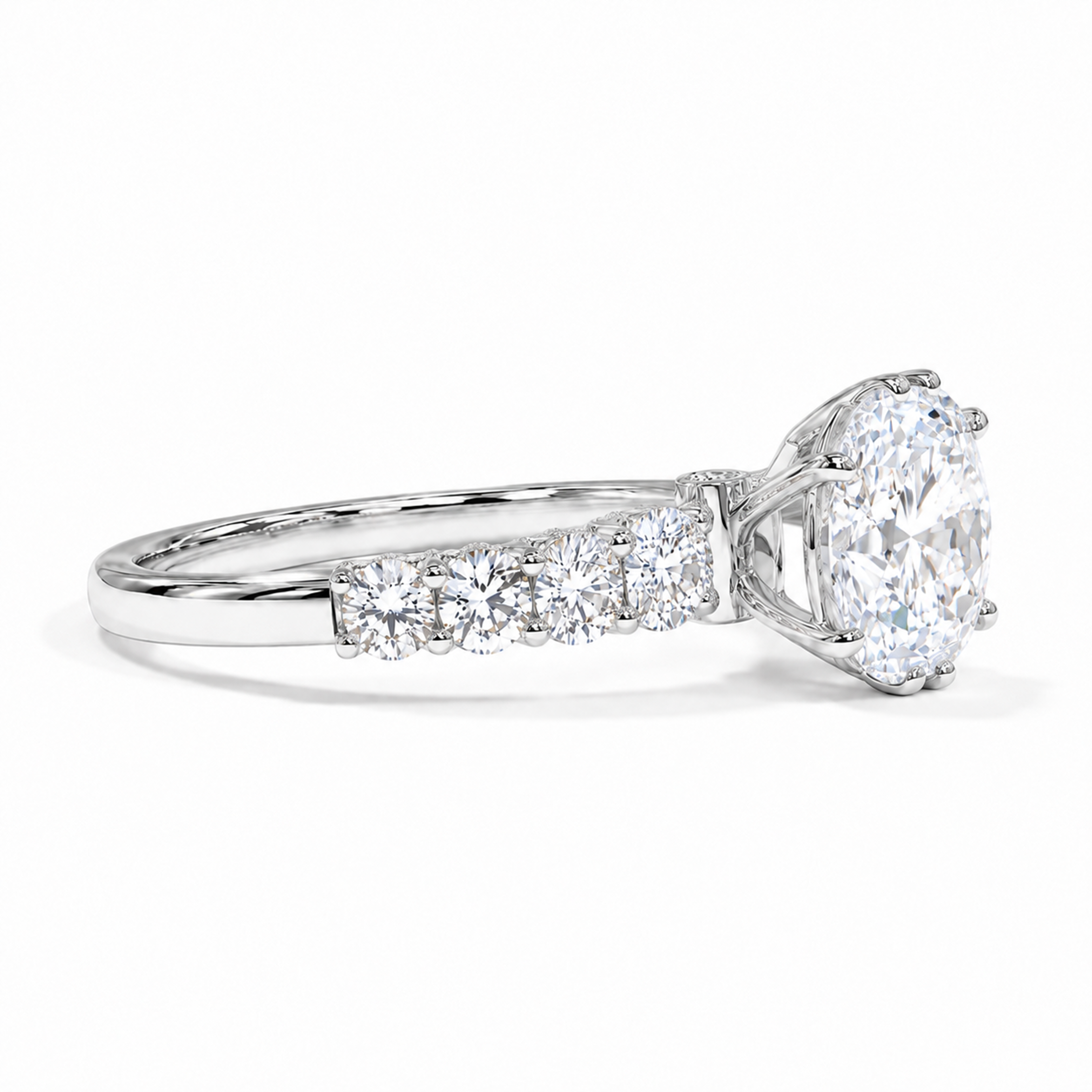 18K White Gold Vermeil / 5.00 CARAT