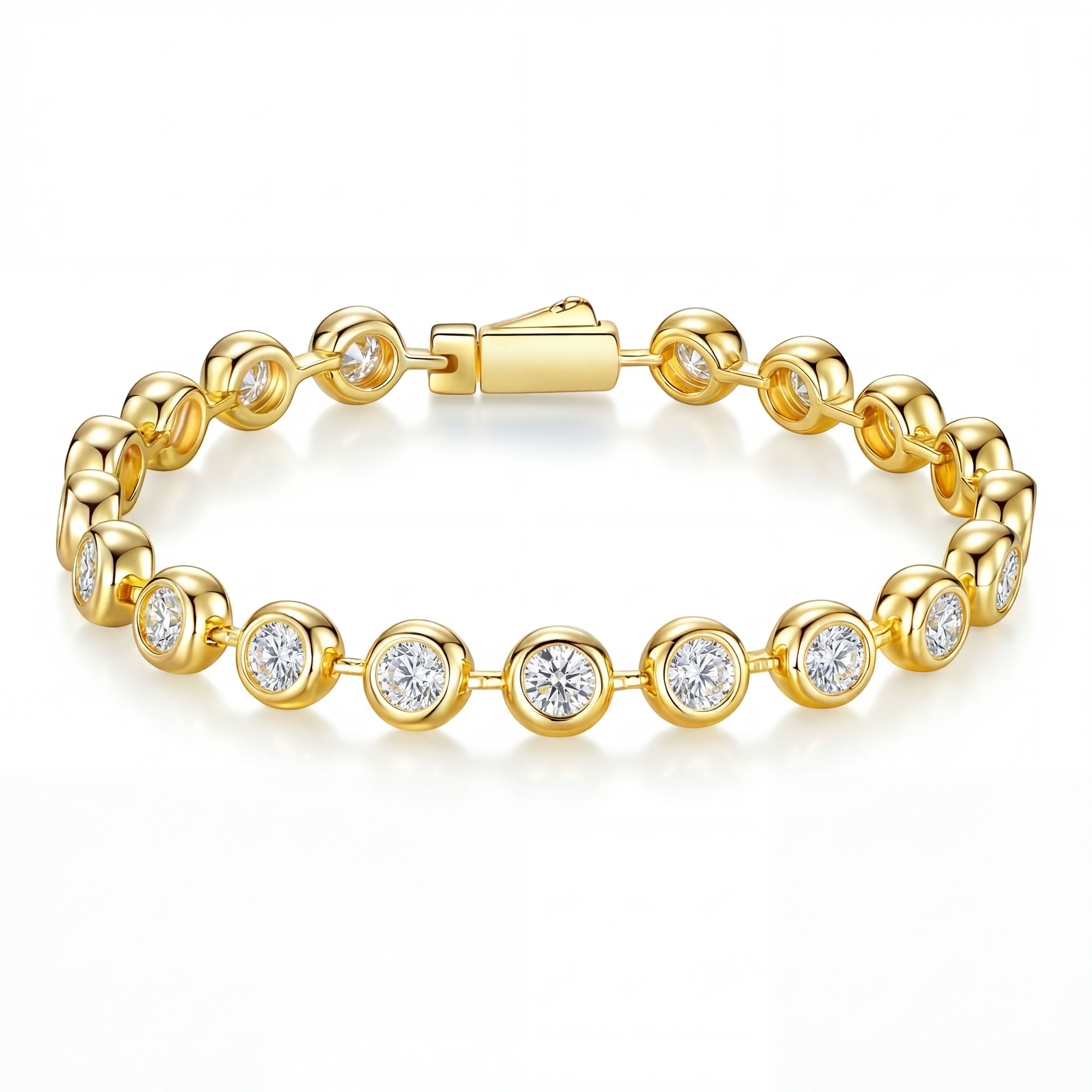 Aureline Orévia bracelet featuring round lab-grown Auréline Gems in 18K gold vermeil over 925 sterling silver.