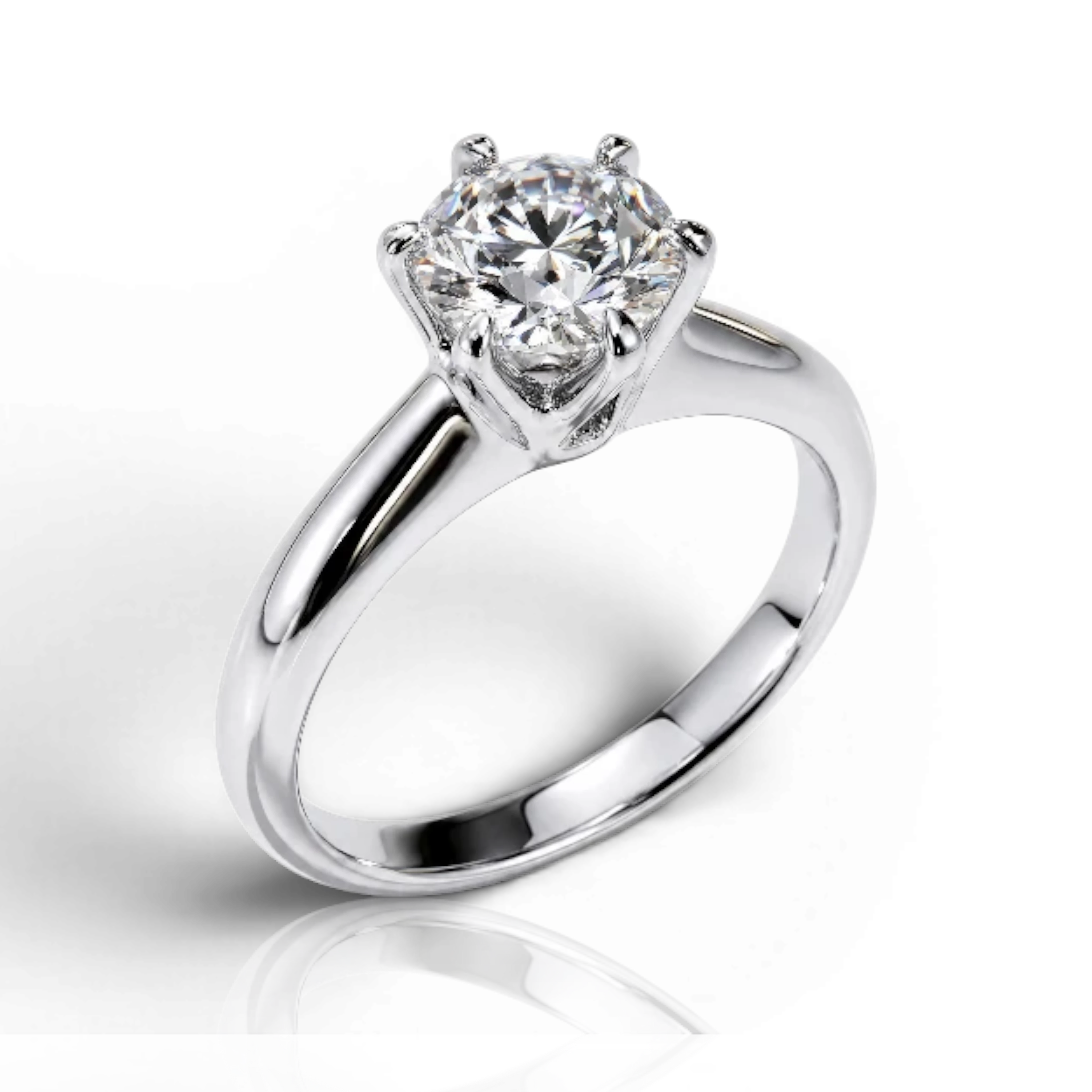 18K White Gold Vermeil / 1.00 CARAT