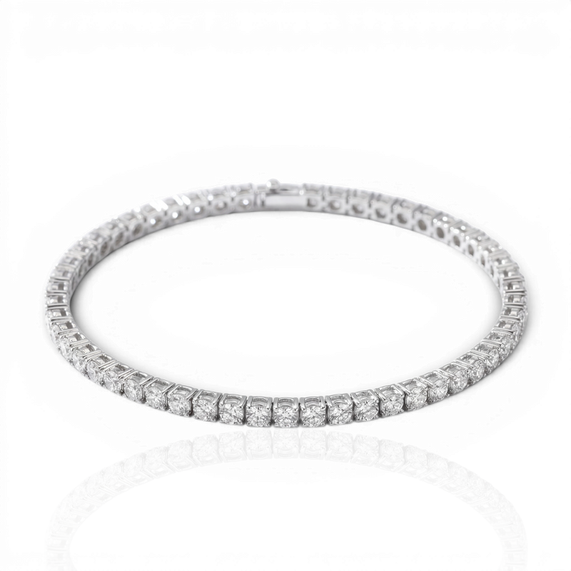 18K White Gold Vermeil / 0.10 Carat each (3 mm)