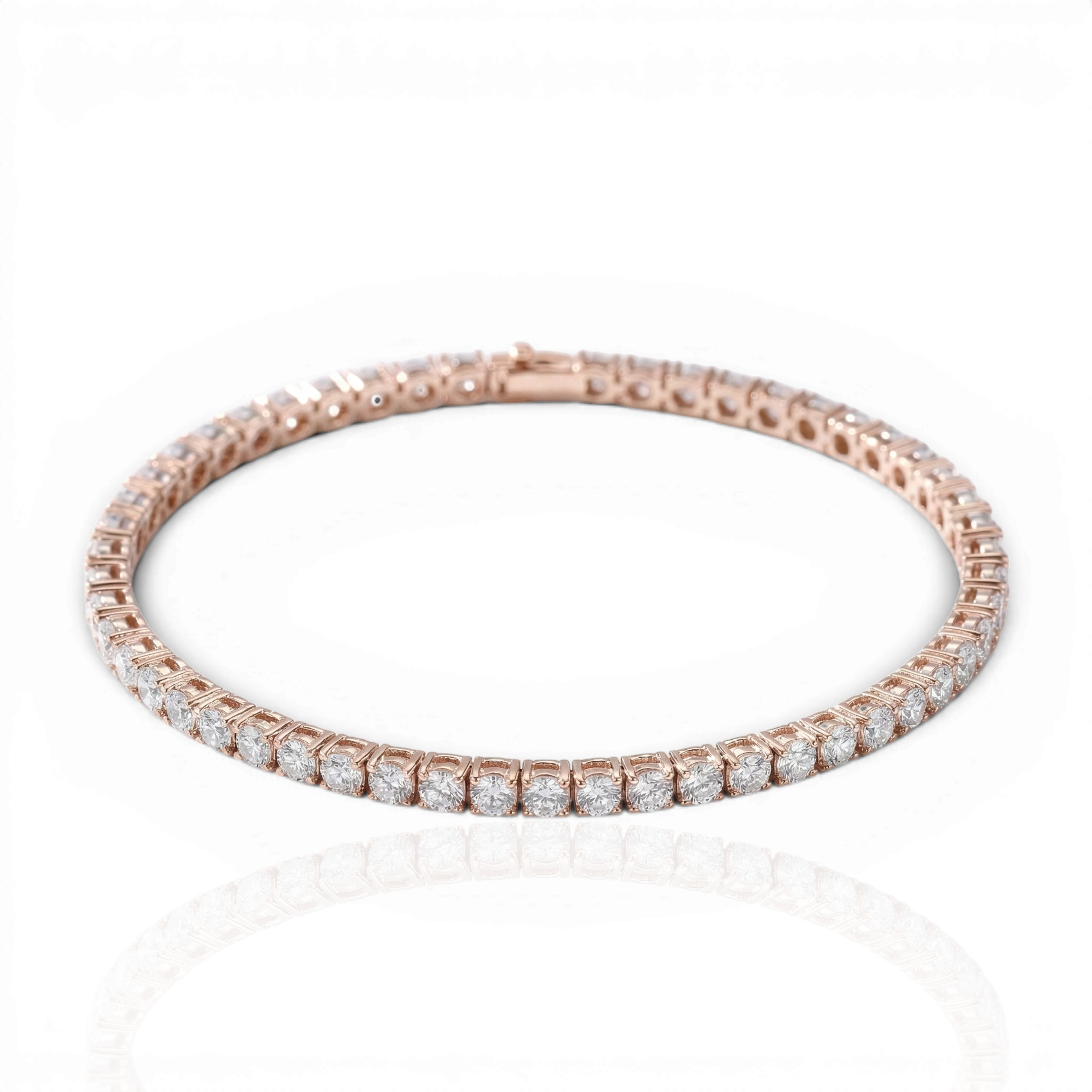 18K Rose Gold Vermeil / 0.10 Carat each (3 mm)