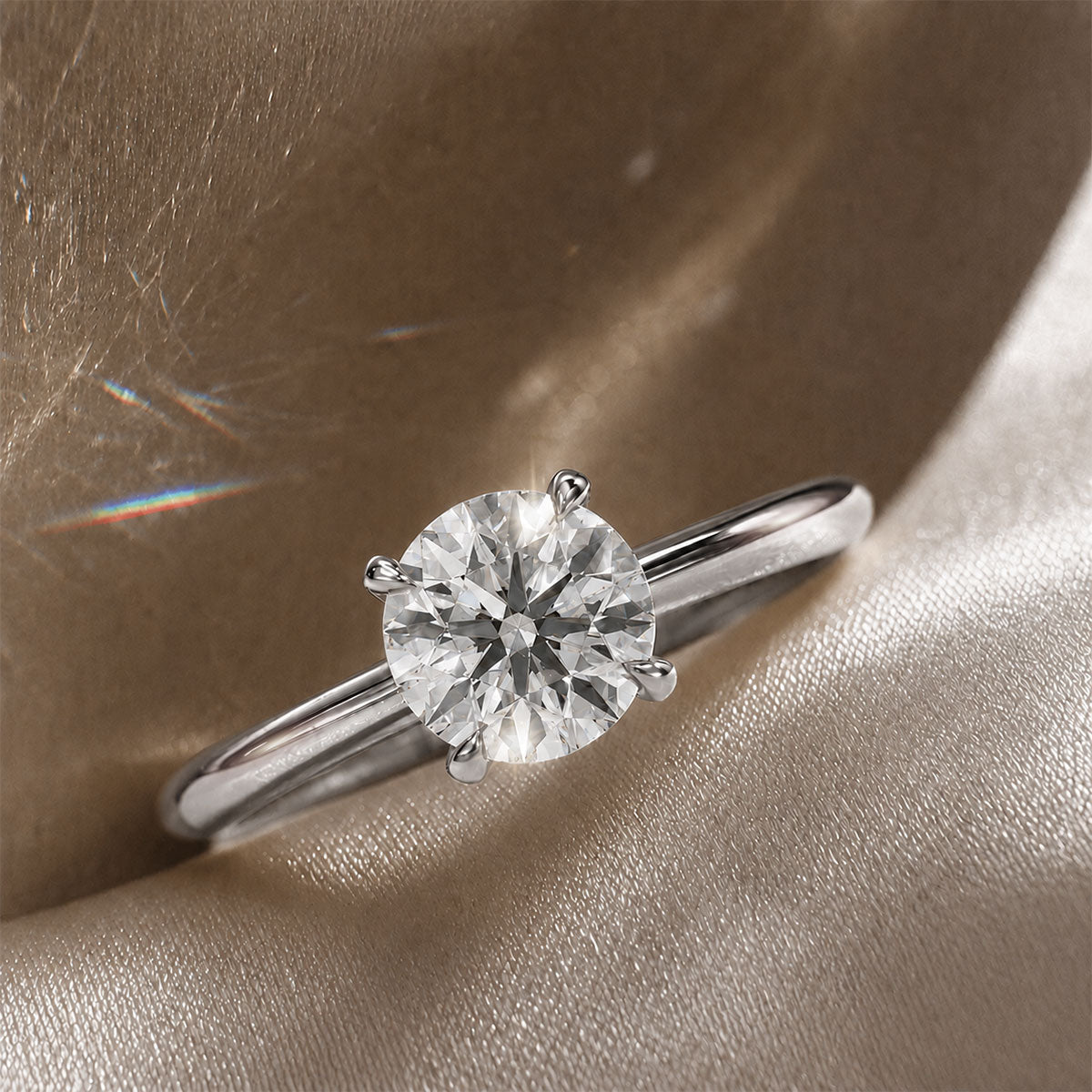 18K White Gold Vermeil / 1.00 CARAT