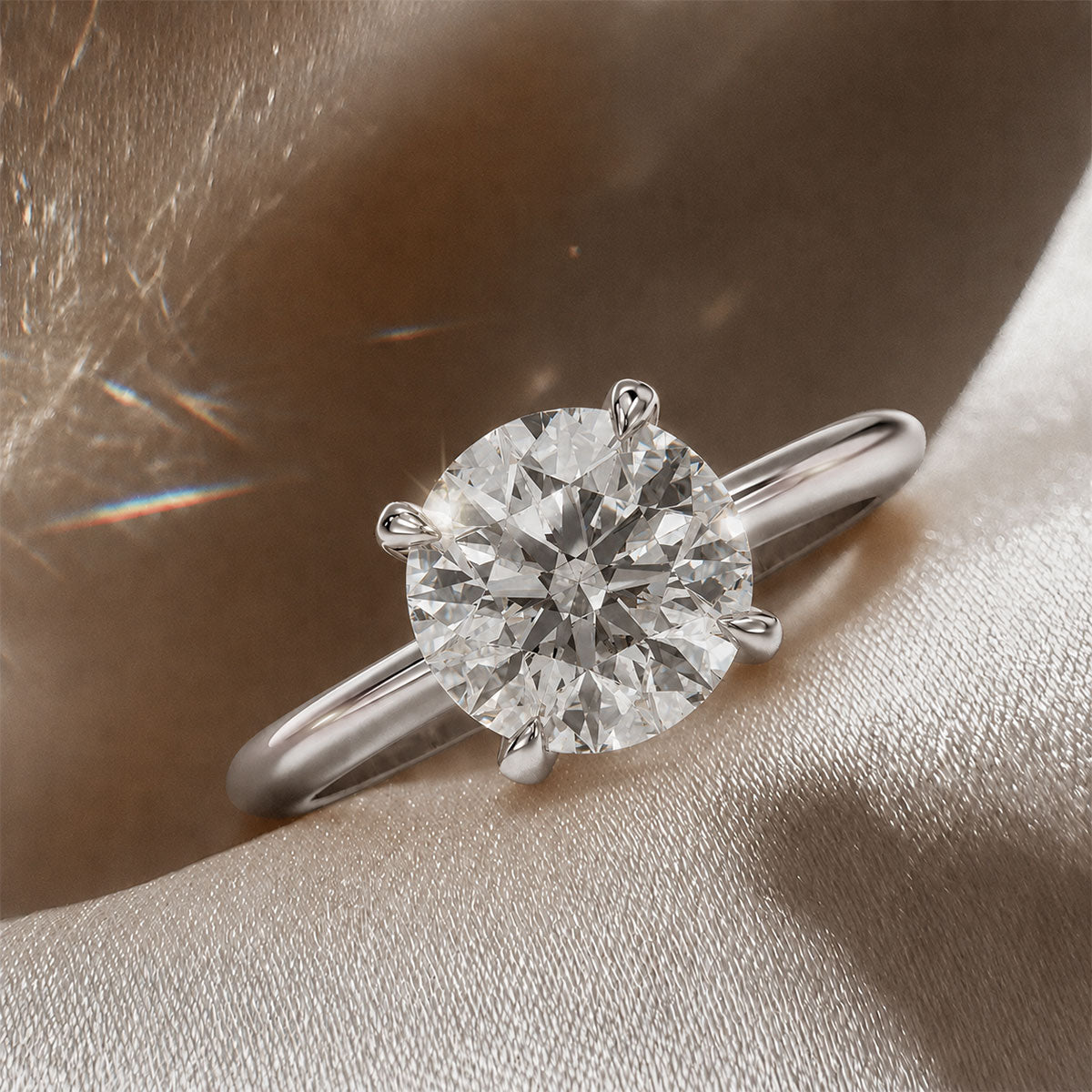18K White Gold Vermeil / 2.00 CARAT
