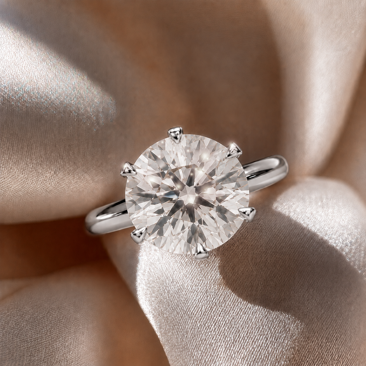 18K White Gold Vermeil / 5.00 CARAT