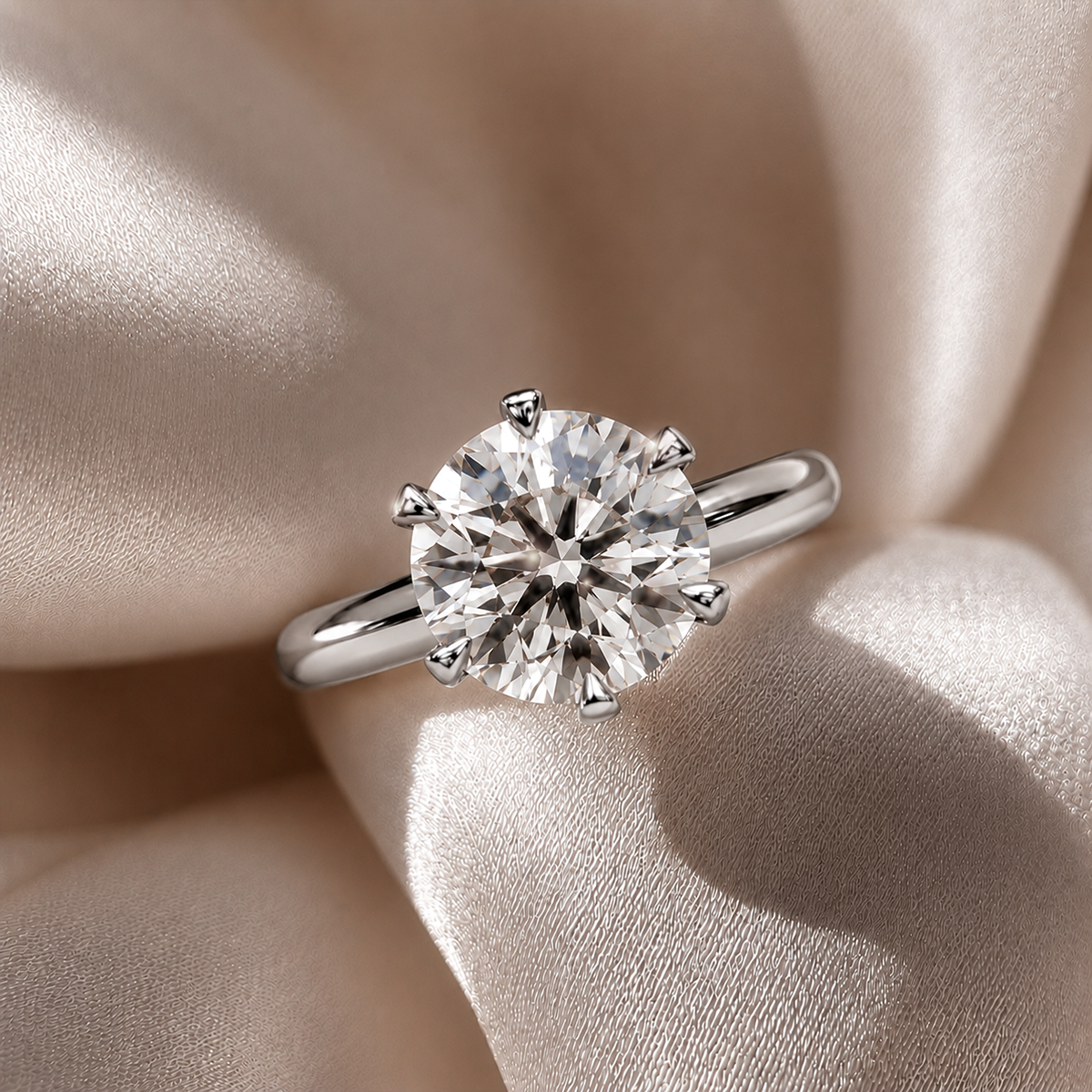 18K White Gold Vermeil / 3.00 CARAT