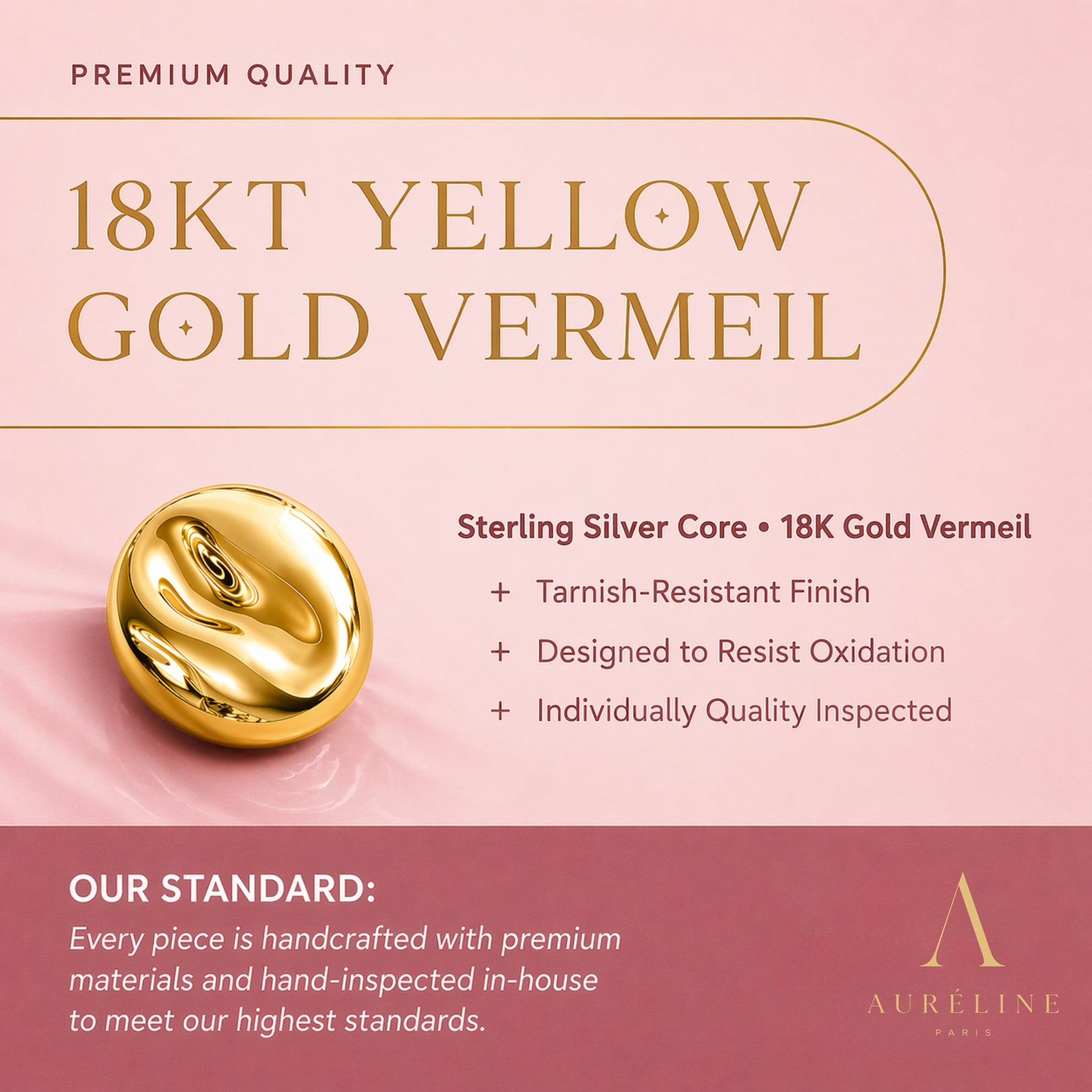 18K Yellow Gold Vermeil