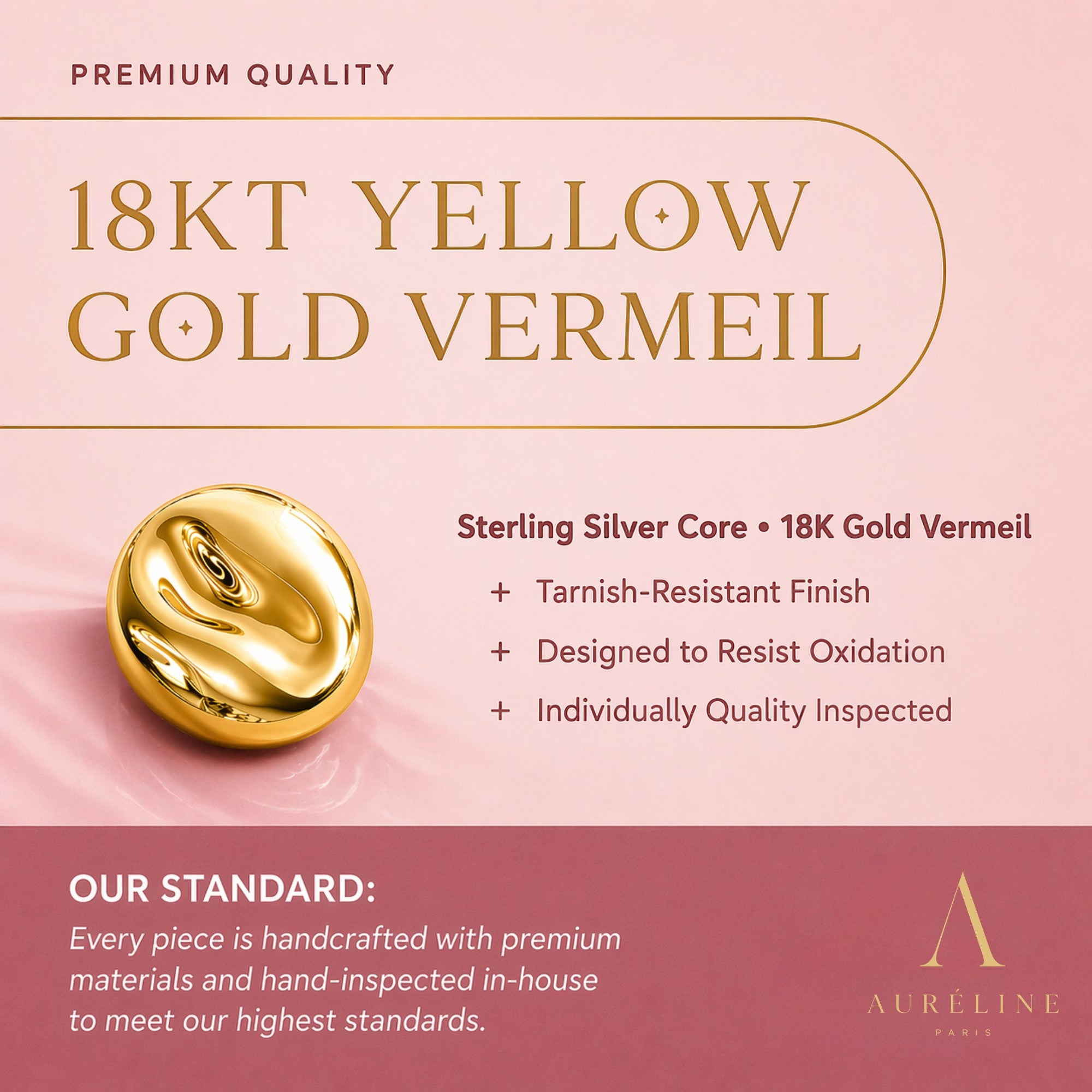 18K Yellow Gold Vermeil