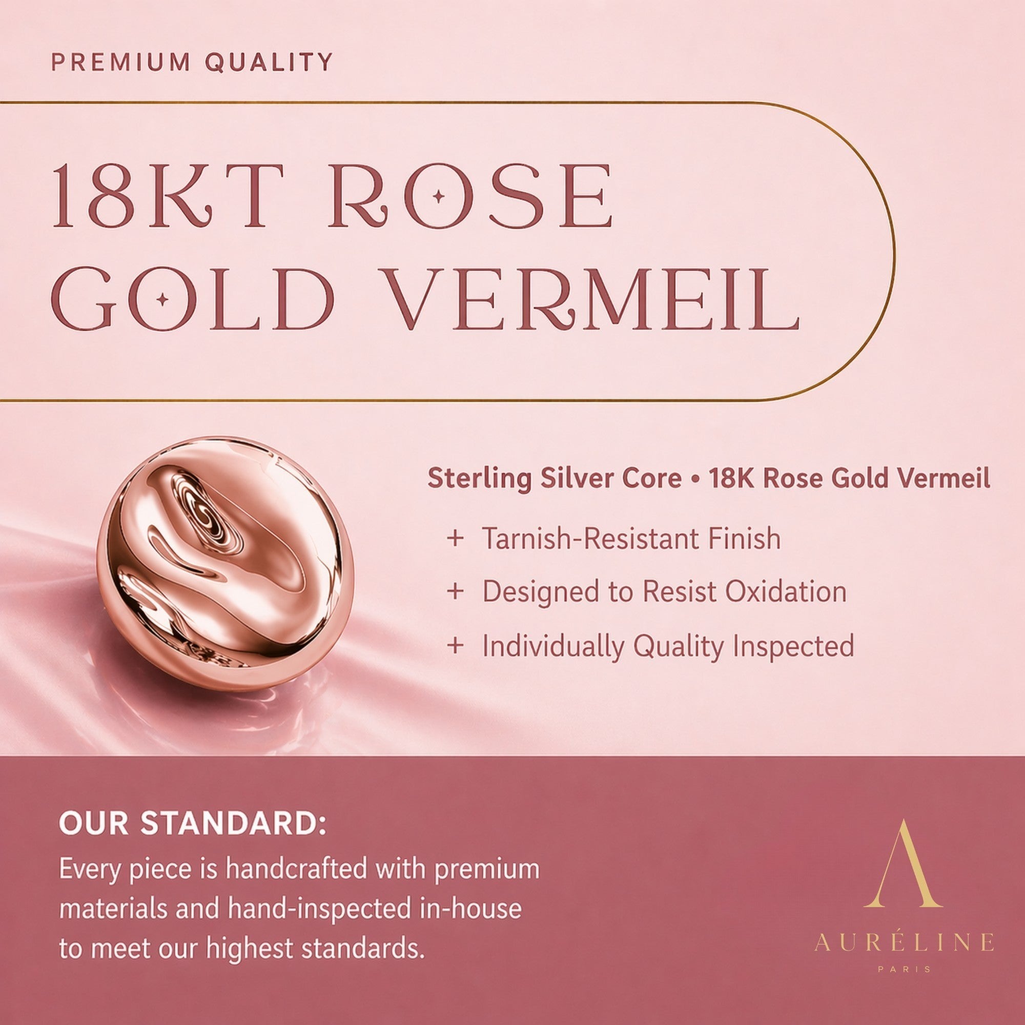 18K Rose Gold Vermeil