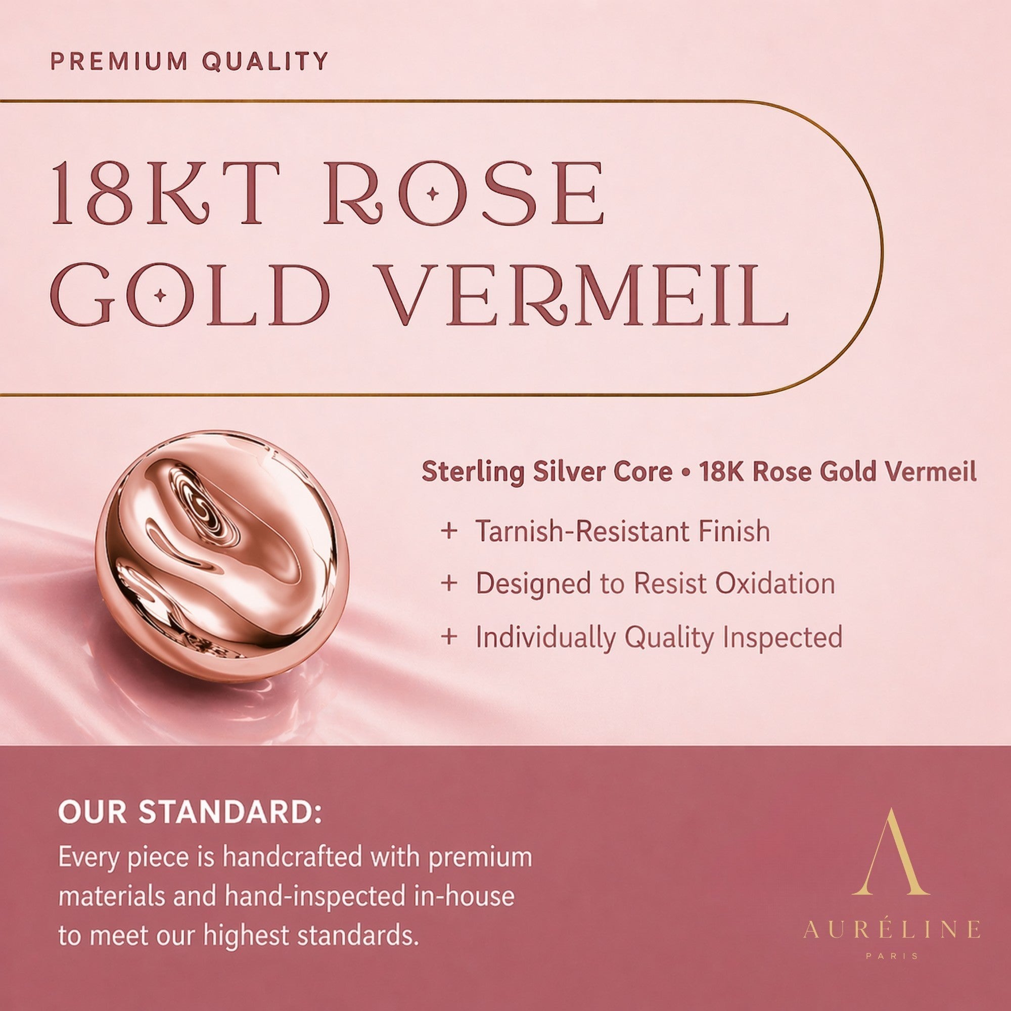 18K Rose Gold Vermeil