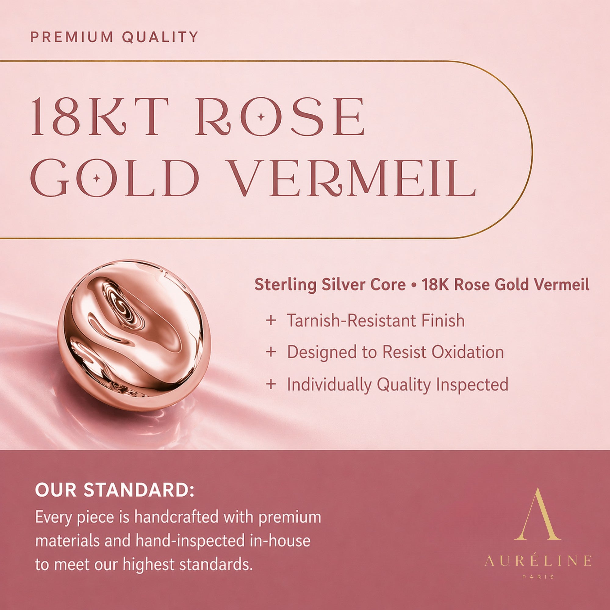 18K Rose Gold Vermeil