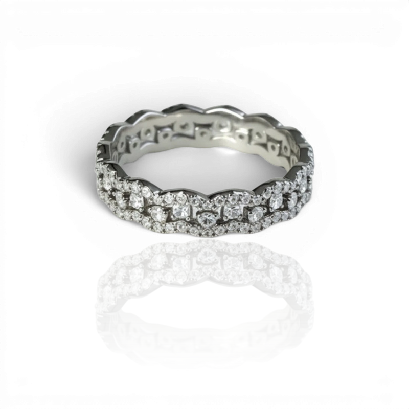 18K White Gold Vermeil