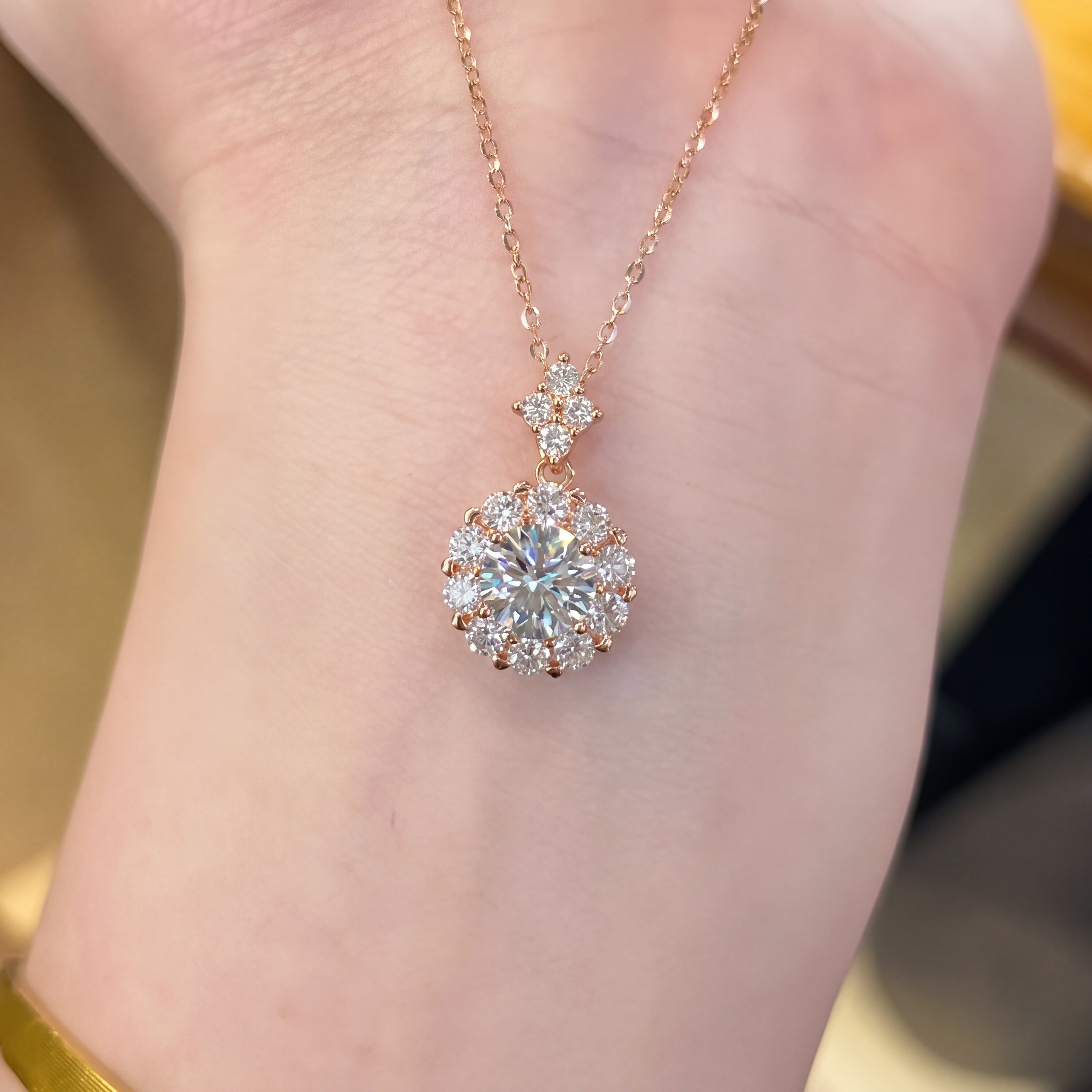 Aurielle Halo Drop Necklace