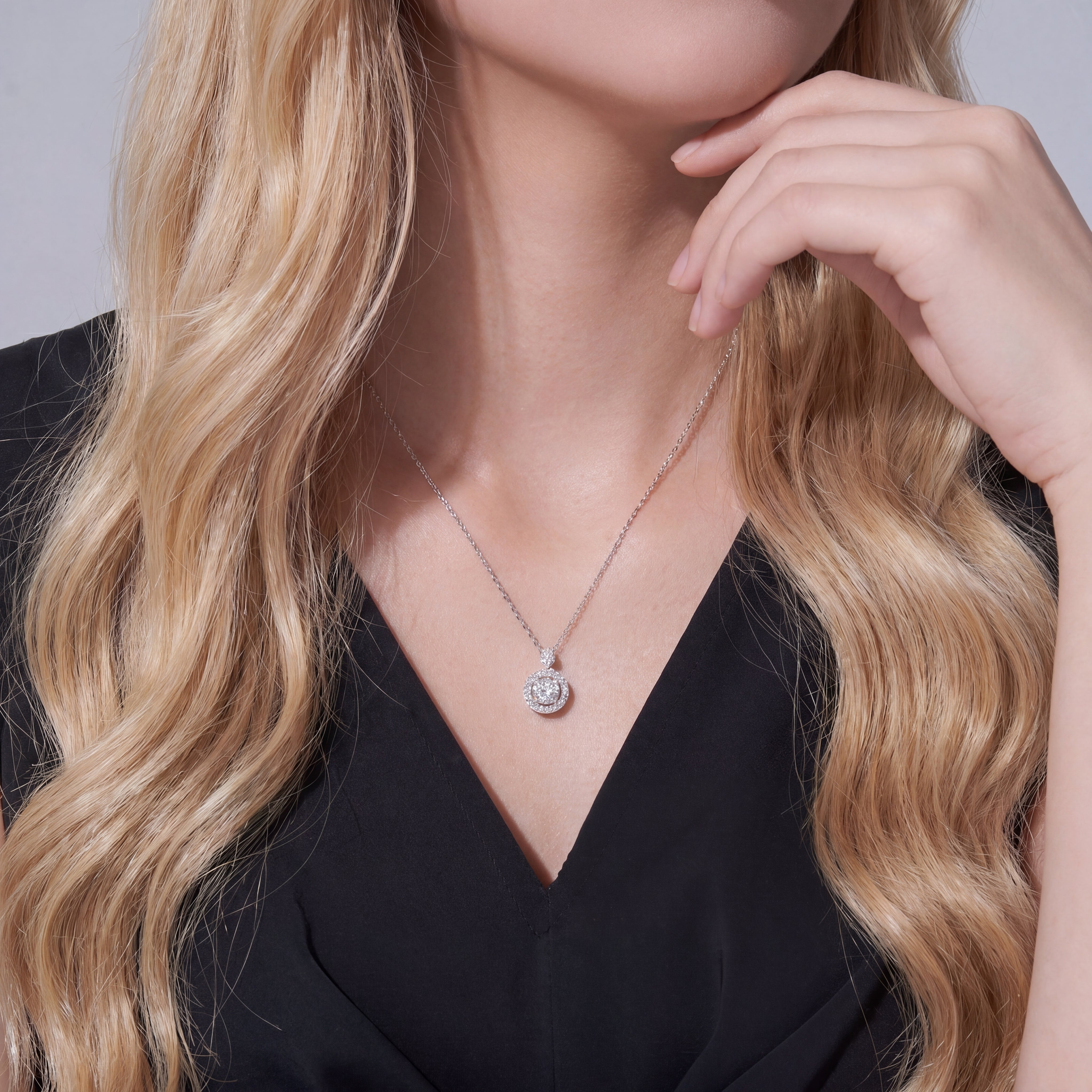 Aurielle Halo Drop Necklace