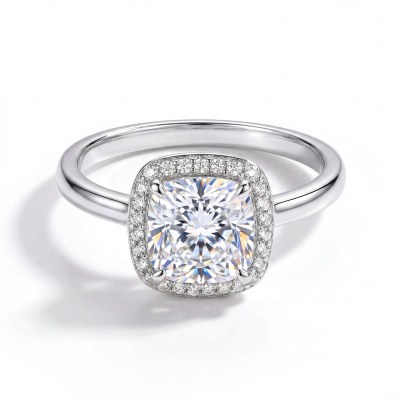 Céleste Halo Cushion Ring