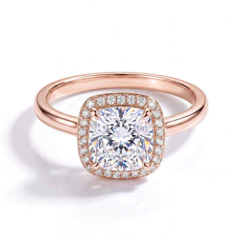 Céleste Halo Cushion Ring
