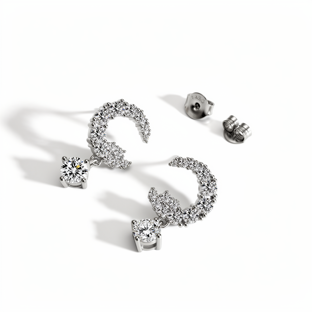 Lune d’Or White Earrings