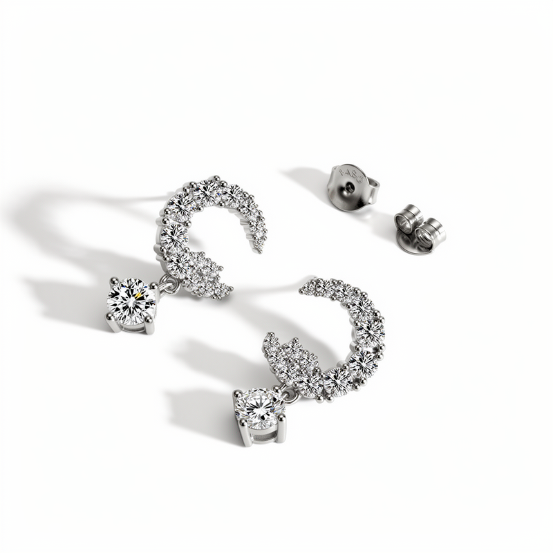 Lune d’Or White Earrings
