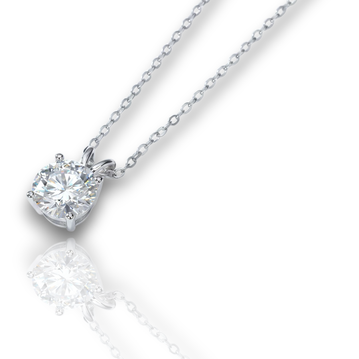 18K White Gold Vermeil / 1.00 CARAT