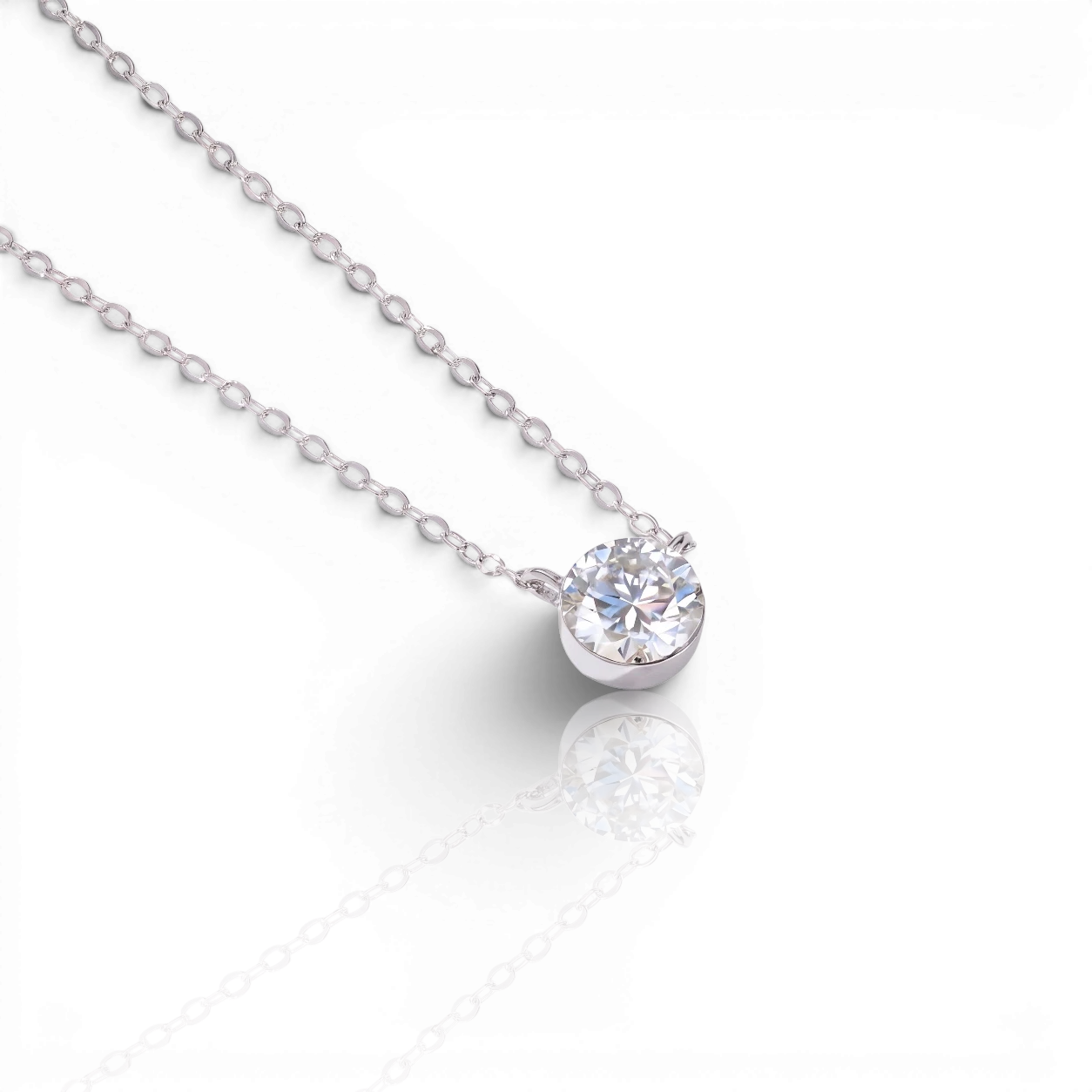 18K White Gold Vermeil / 0.50 CARAT 