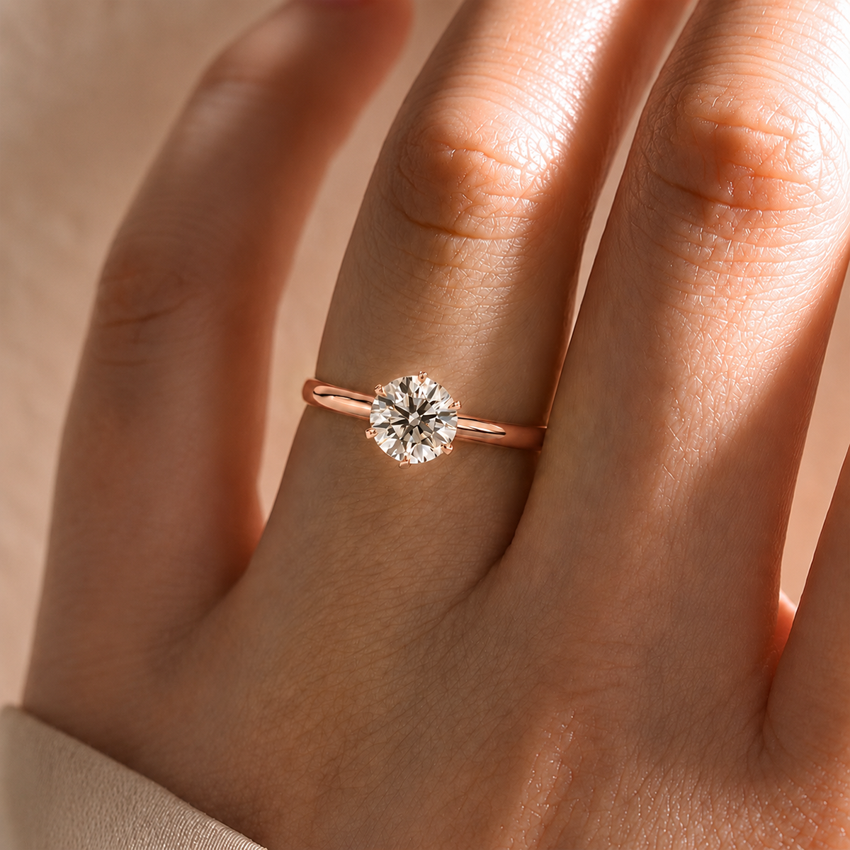 18K Rose Gold Vermeil / 1.00 CARAT