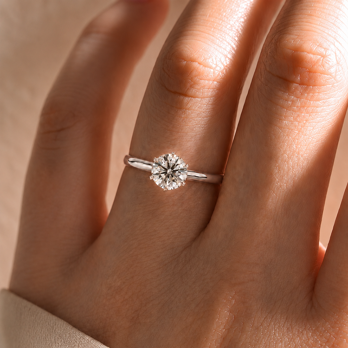 18K White Gold Vermeil / 1.00 CARAT