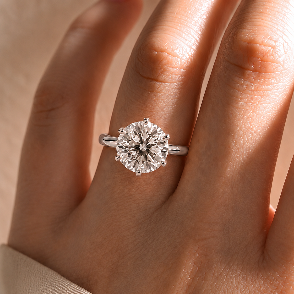 18K White Gold Vermeil / 5.00 CARAT