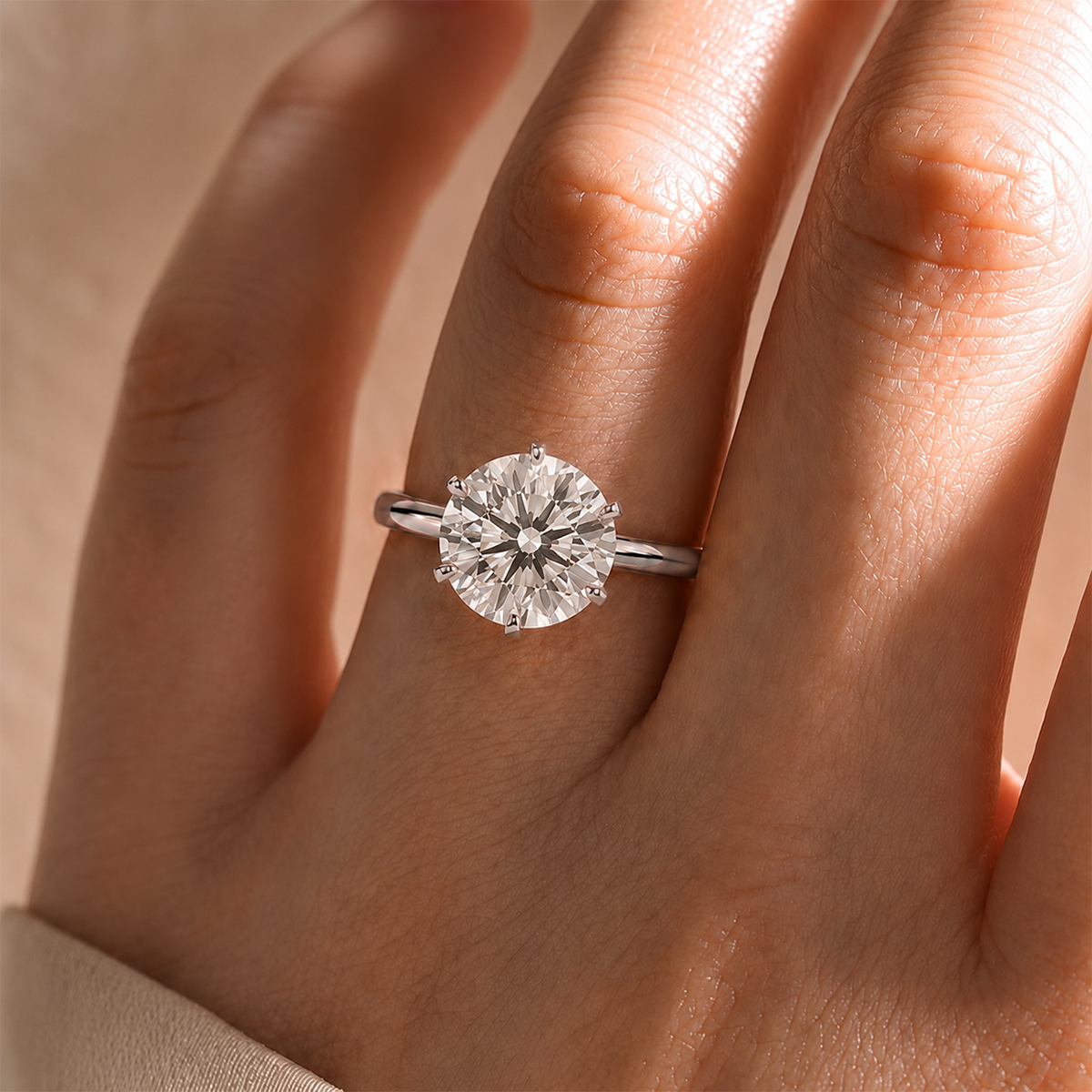 18K White Gold Vermeil / 3.00 CARAT