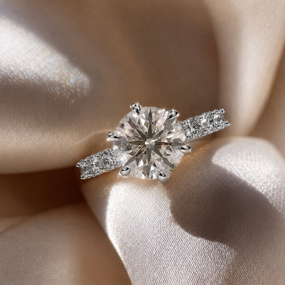 18K White Gold Vermeil / 3.00 CARAT