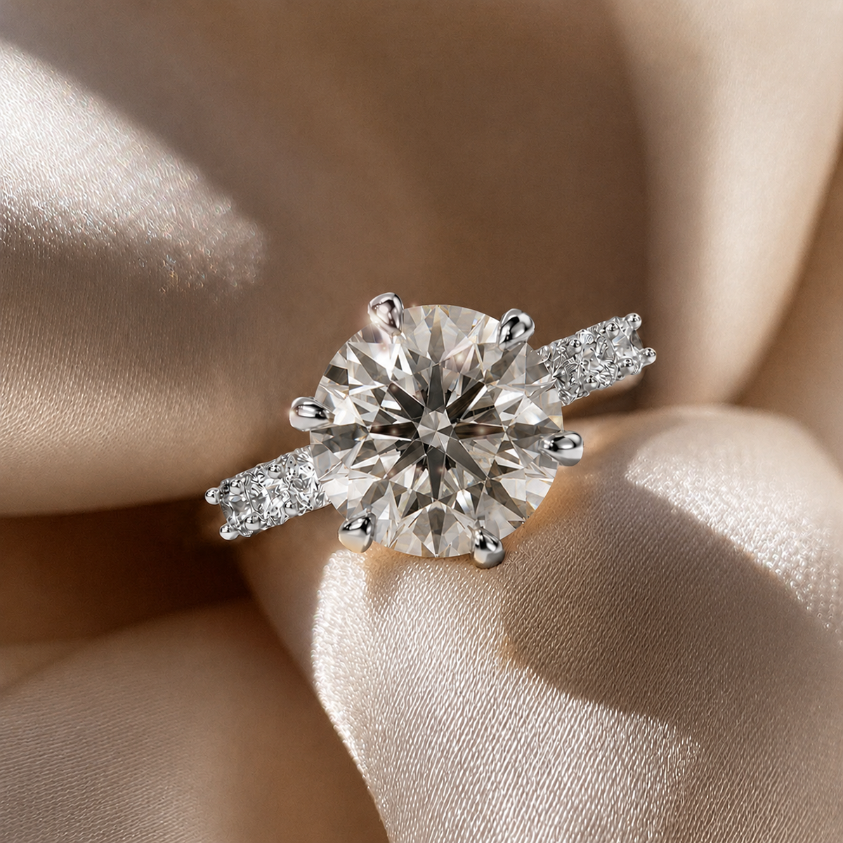 18K White Gold Vermeil / 5.00 CARAT
