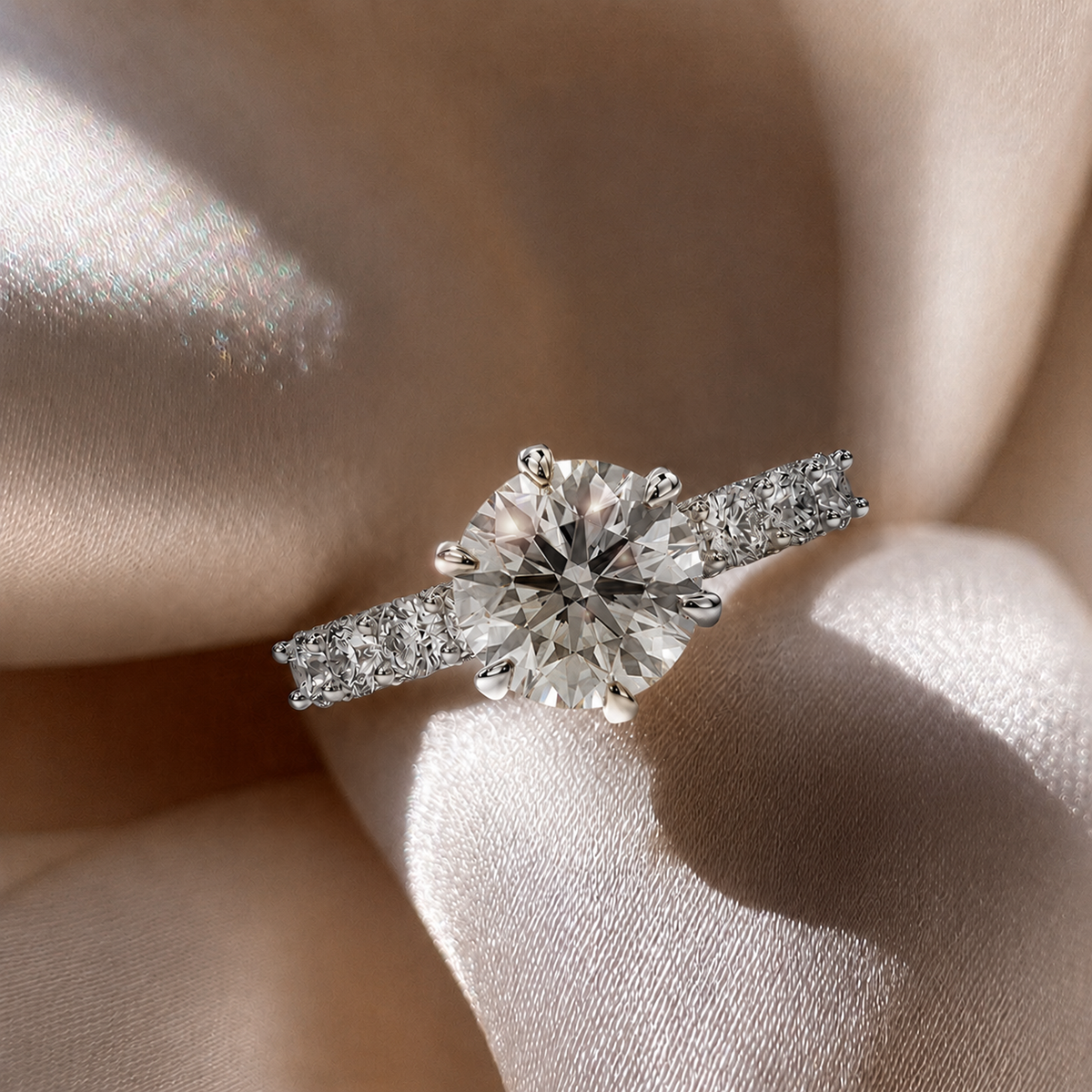 18K White Gold Vermeil / 2.00 CARAT